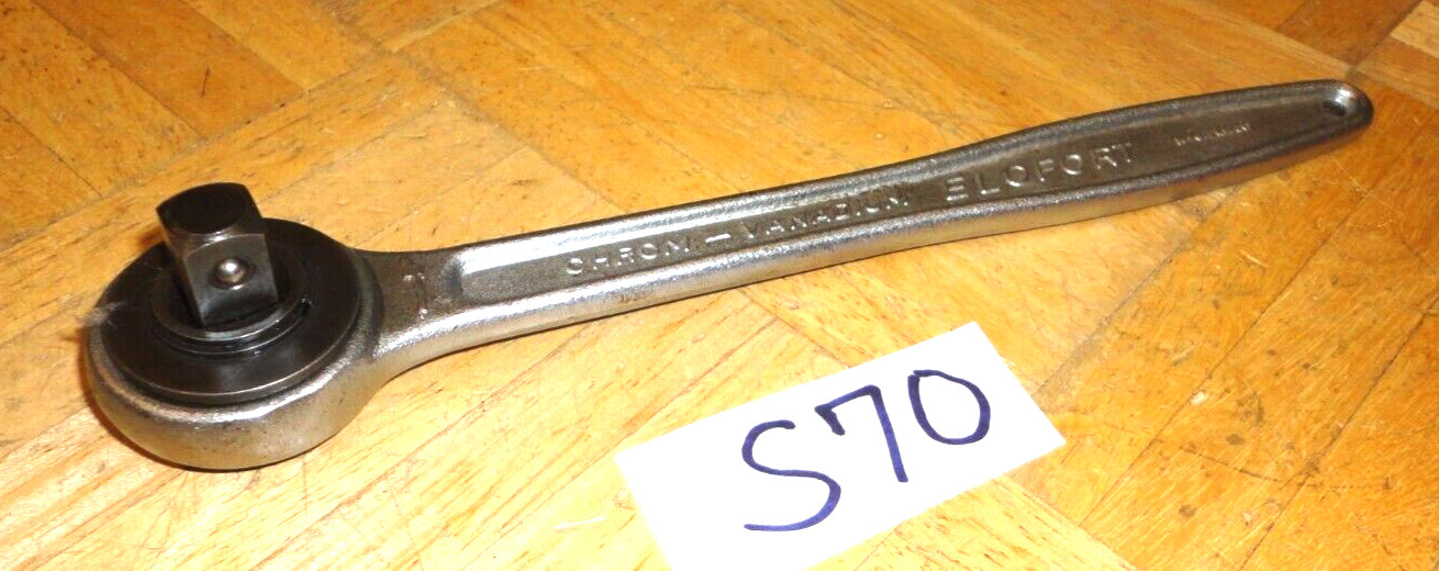 ELOFORT TOOLS VINTAGE 1/2 DRIVE RATCHET 9-7/8 INCHES LONG WEST GERMANY MADE