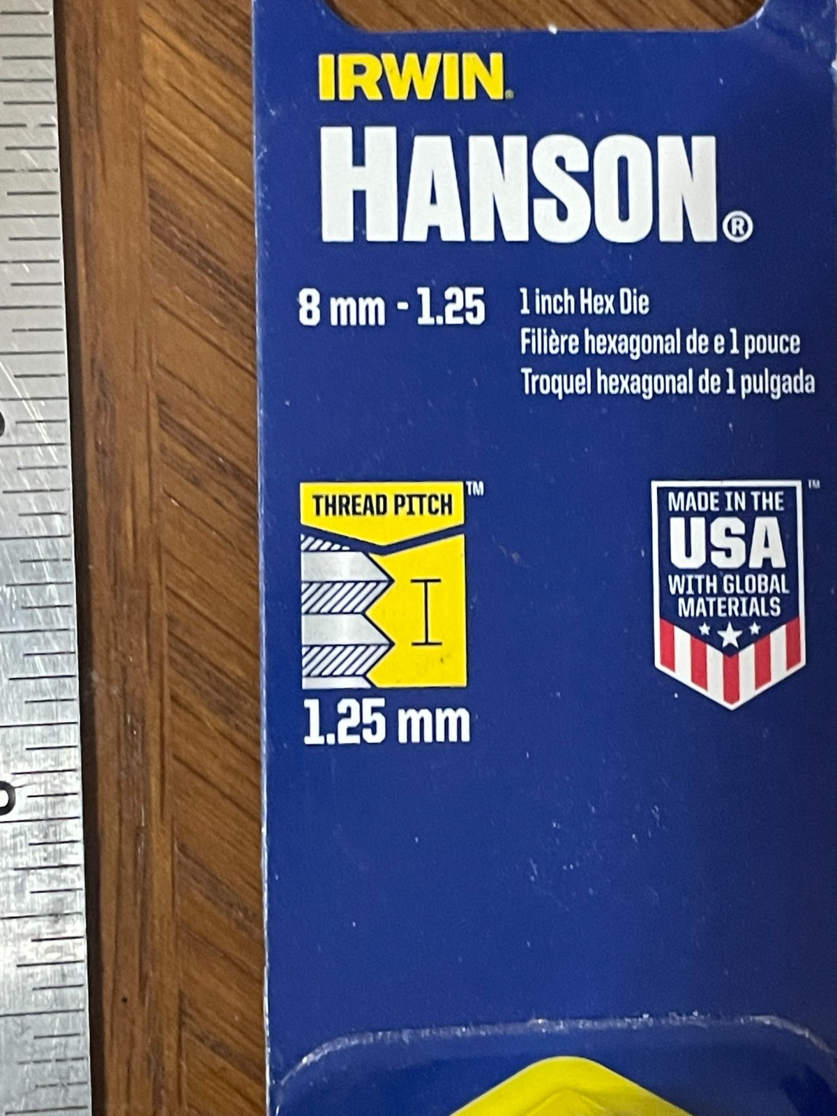 M8 X 1.25 Metric 1″ Hex Die Irwin Hanson 9734 8MM Carbon Steel