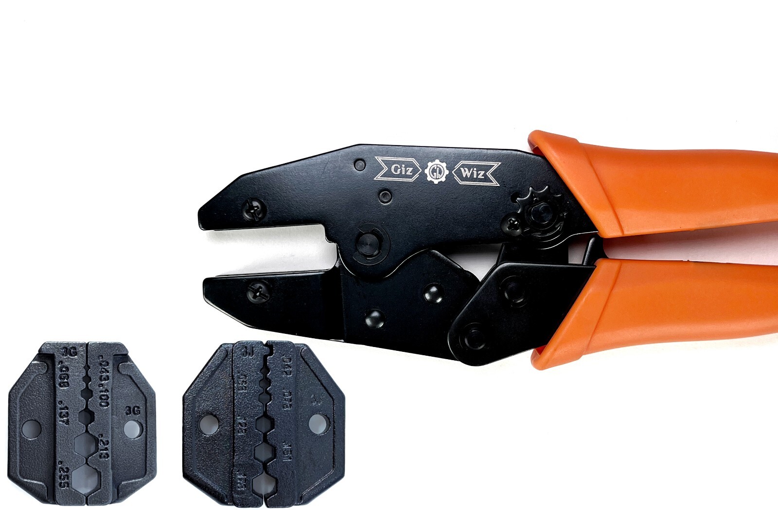 GIZWIZ Interchangeable Ratchet Crimp Tool 2 Die Sets For RG58 RG59 RG62 RG174