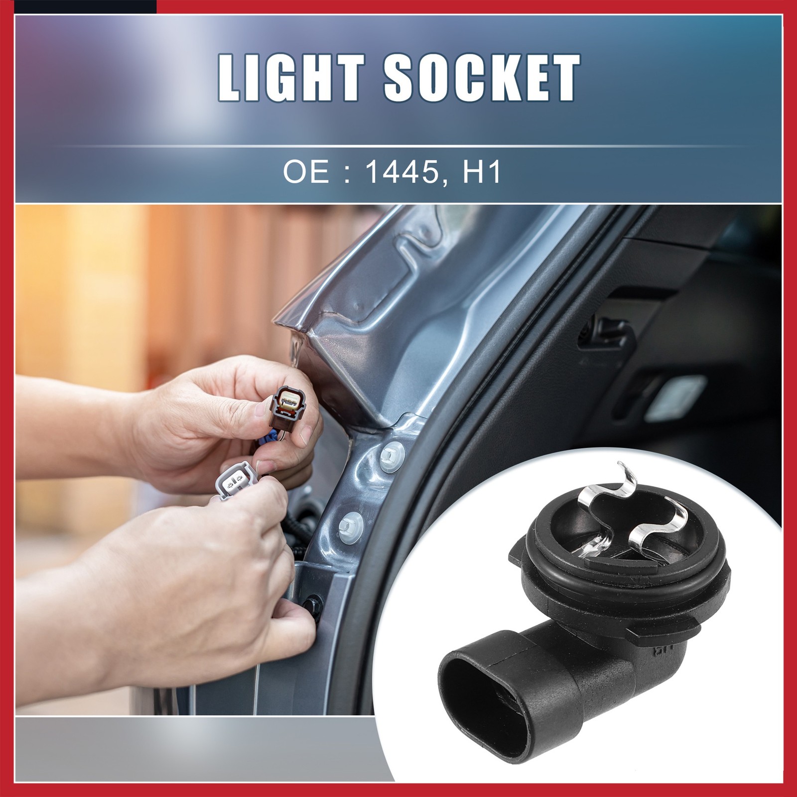 Fog Light Bulb Holder Socket 1445 H1 for Automotive Vehicle Plastic