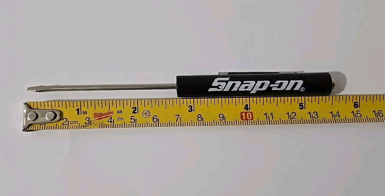 5 Black Snap on tools screwdrivers per order . pocket screwdriver . magnet end
