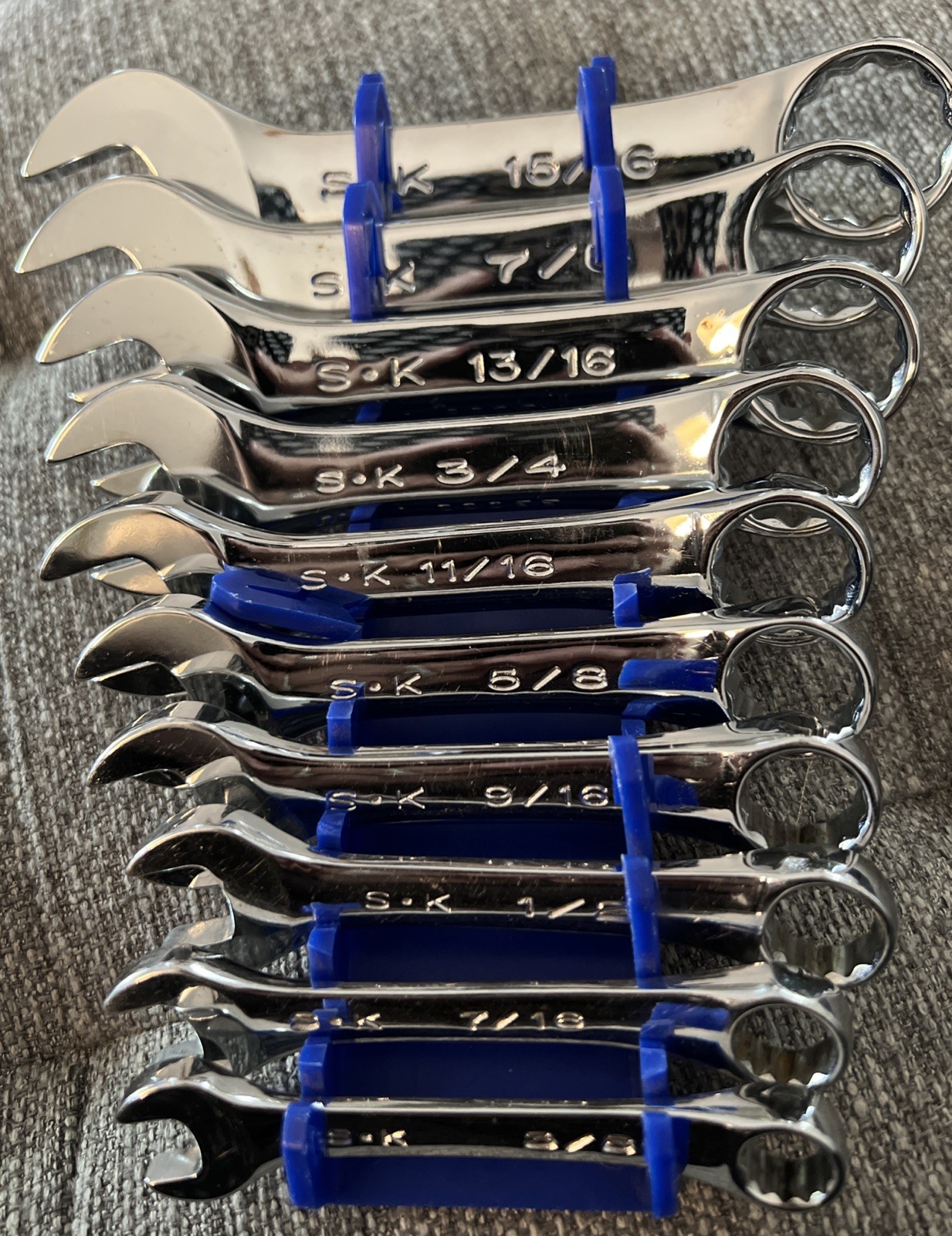 S & K 10 Pc Stubby Combo Wrench Set 3/8″-15 /16″ 12Pt Offset 88030