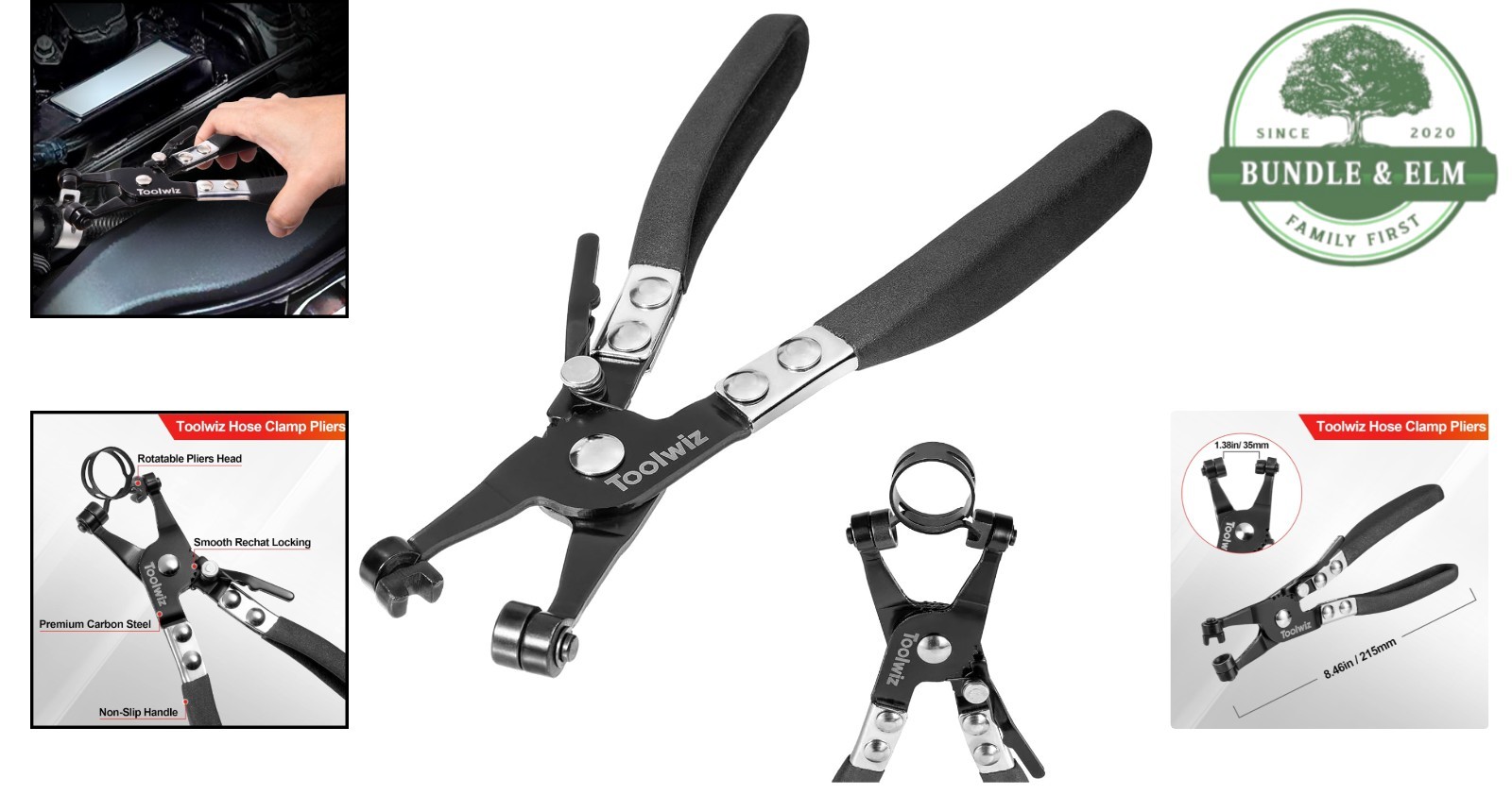 Heavy Duty Hose Clamp Pliers – Non-Slip Handle for Secure Grip in Black