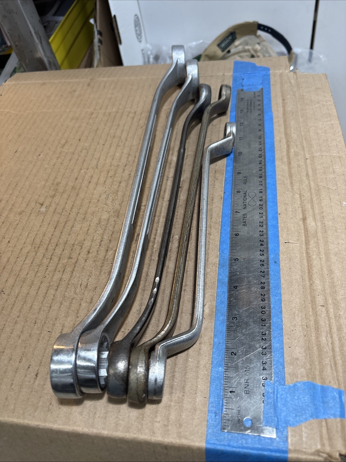 Vtg 5pc 3 Craftsman Large Double Box End Wrench + 2 Others 3/4 To 1-5/16