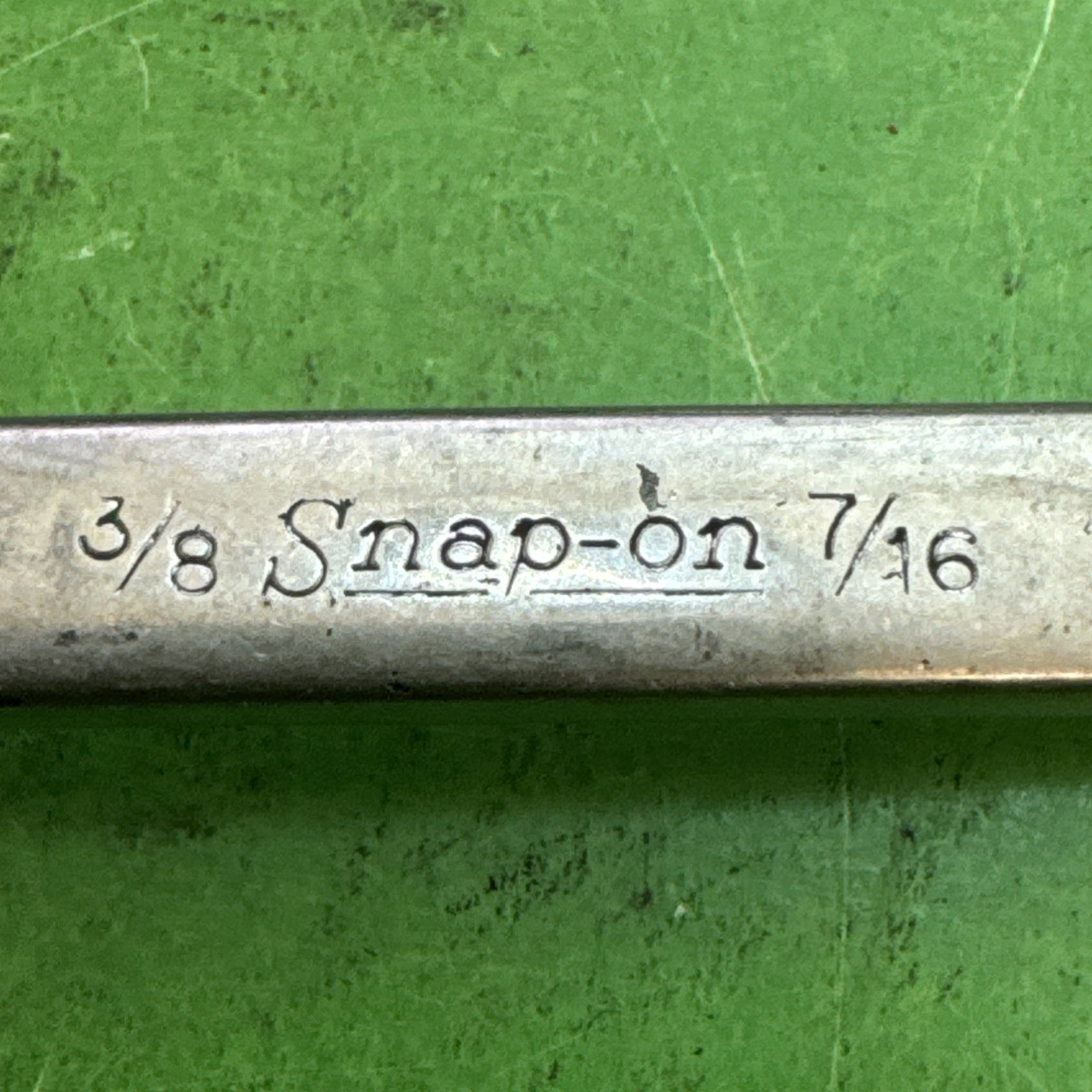 Snap-On Hand Tools USA SAE Sz 3/8″ x 7/16″ Deep Offset Box End Wrench MPN XO1214