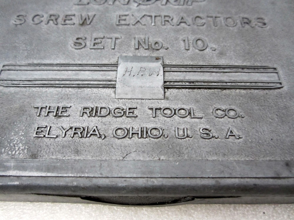 Vintage Ridgid LonGrip Screw Extractor Set No. 10 Aluminum Case USA