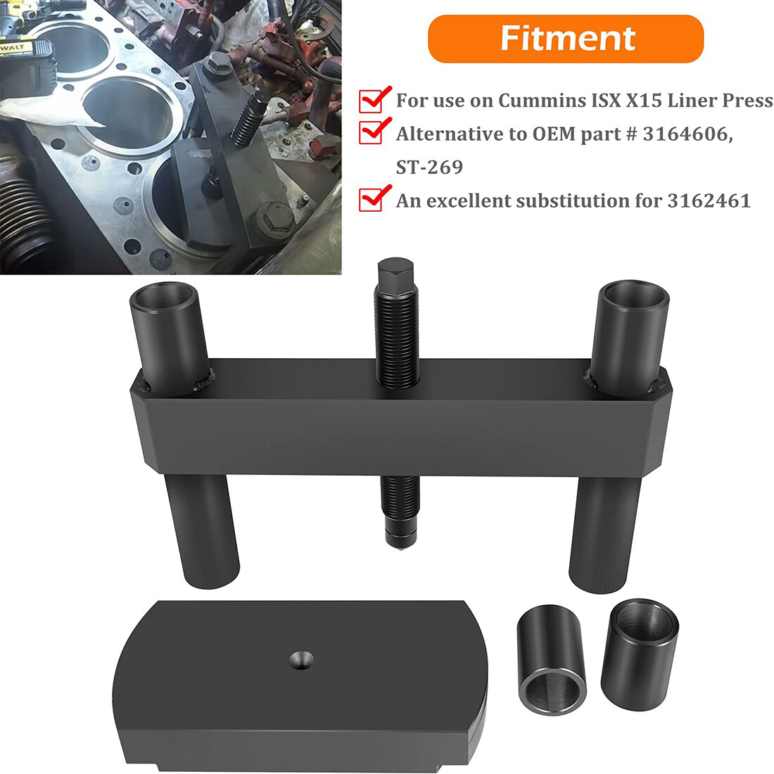 Cylinder Liner Press Installer Puller Assembly Tool 3164606 For Cummins ISX, X15