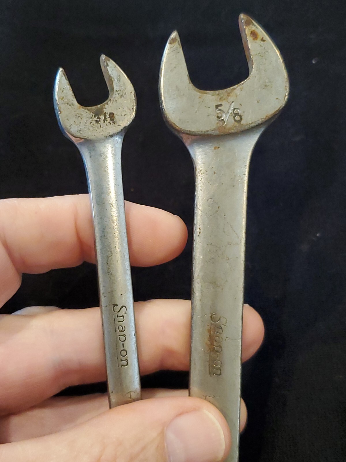 Snap on Wrench Set Of 2 OEX-200 5/8 & OEX-120 3/8 COMBINATION WRENCHES 12 POINT