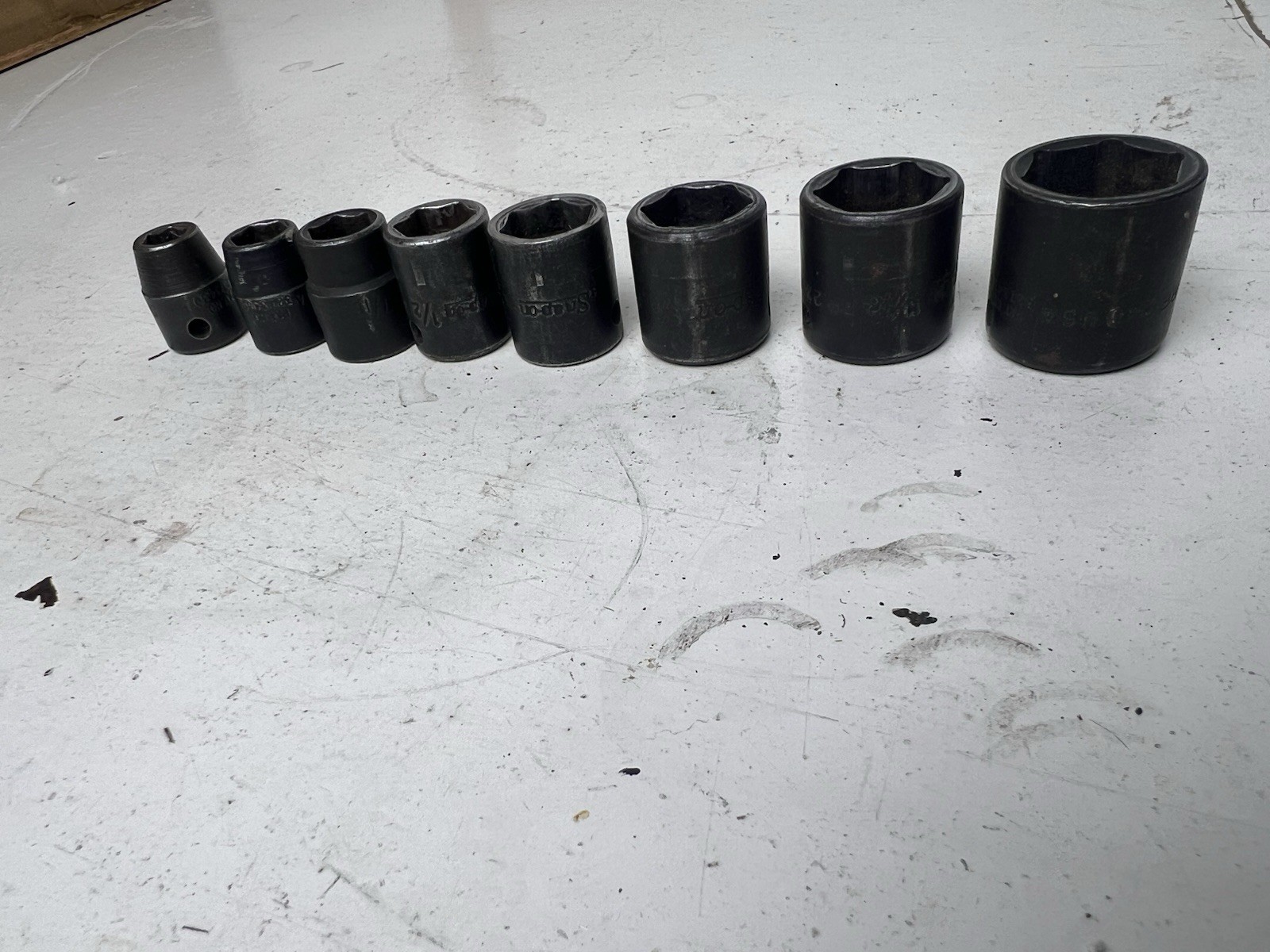 Vintage Snap-On PF100 Thru PF240 And IMF120 3/8” Drive, 5/16”-3/4” Sockets