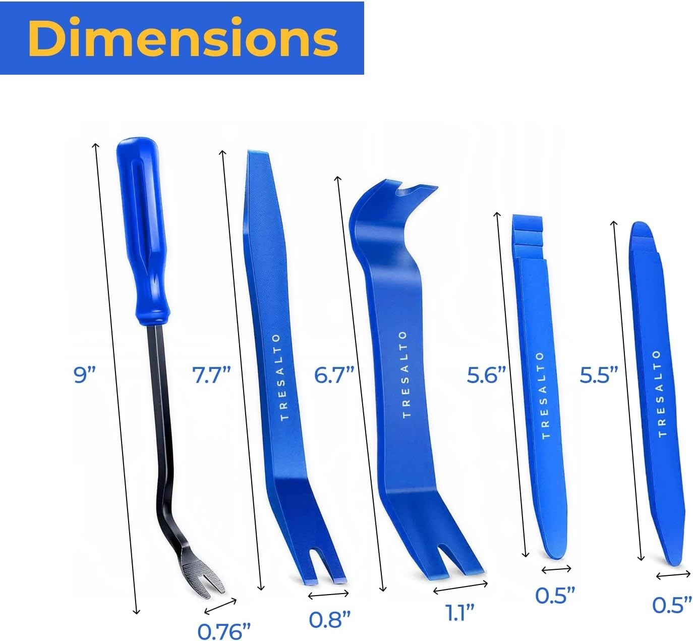 Universal Clip Remover Tool Set – 5-Piece Lightweight Pry Kit for Car Interiors