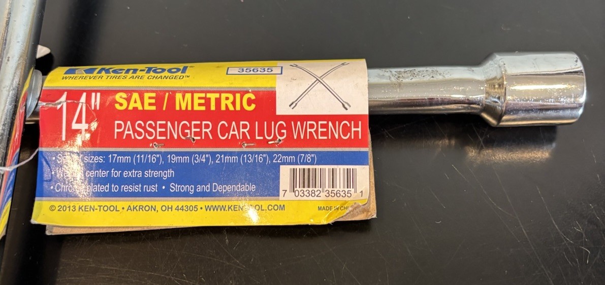 Ken-Tool 14″ SAE METRIC Passenger Car Lug Wrench 4 Way 11/16″ 3/4″ 13/16″ 7/8″