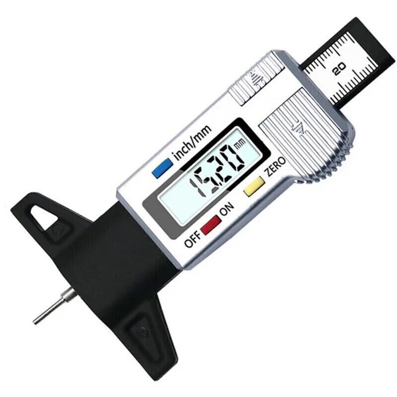 Digital Tyre Depth Gauge Tread Checker LCD Mini Tool For Motorbike Car Van HGV