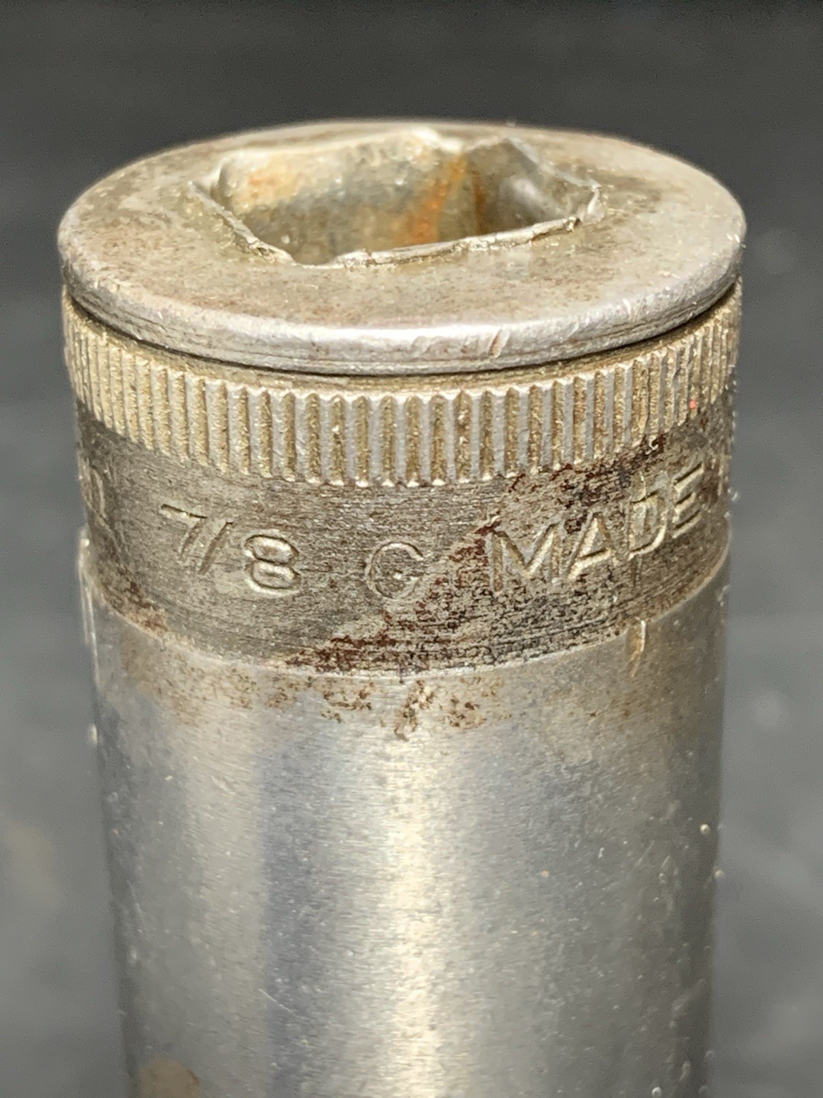 Vintage 1945 Snap-On Tool S280 «G» Government 7/8” Deep Socket 1/2” Drive 12 Pt.