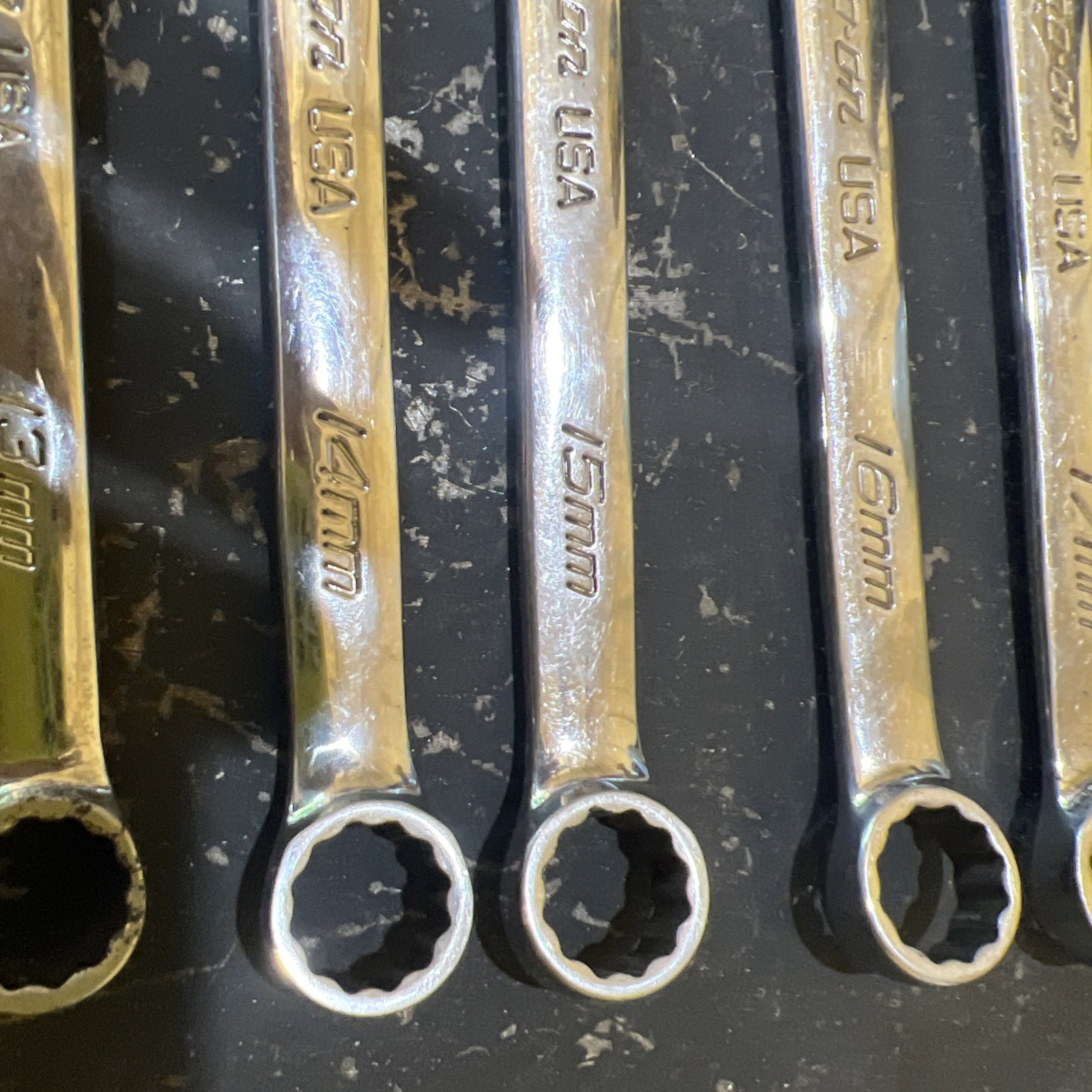 Snap-on 10pc 12pt Metric Flank Drive Plus Combination Wrench Set SOEXM710