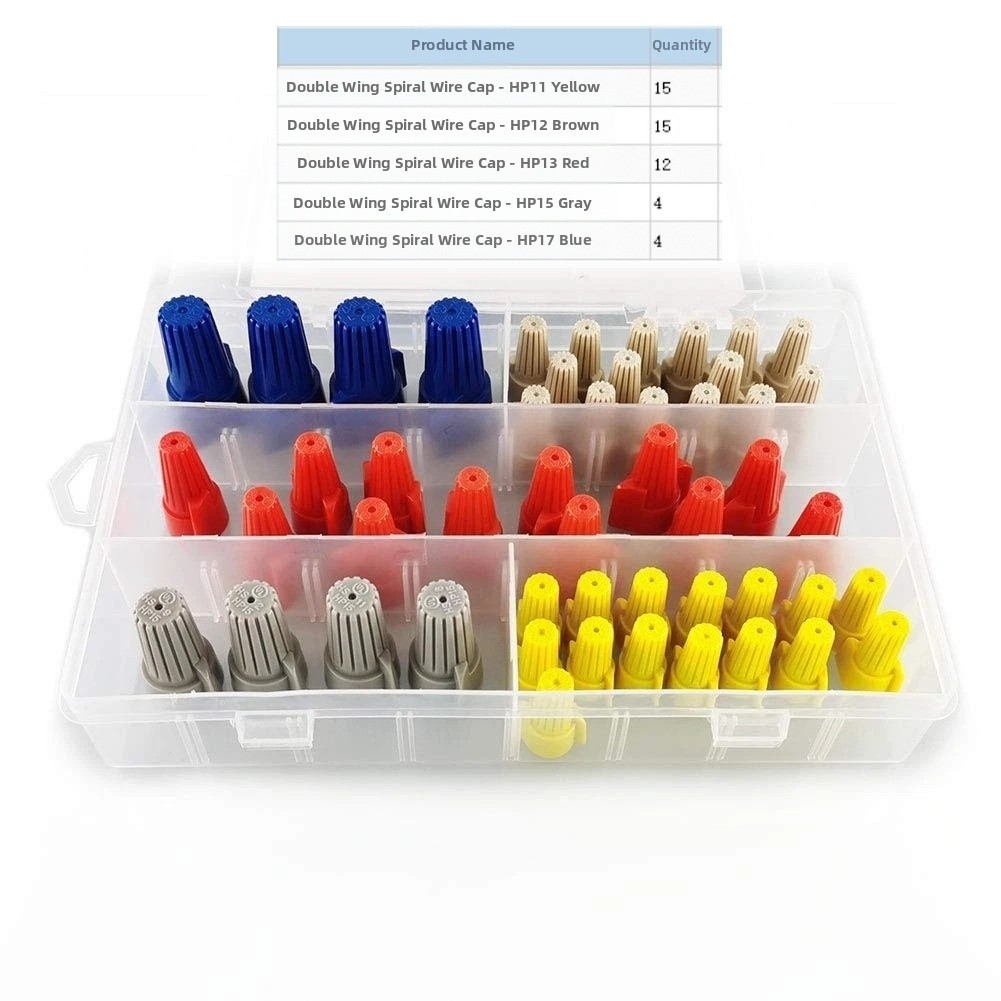 50 Pieces Spiral Terminal Nut Connectors Wire Electrical Connection Set