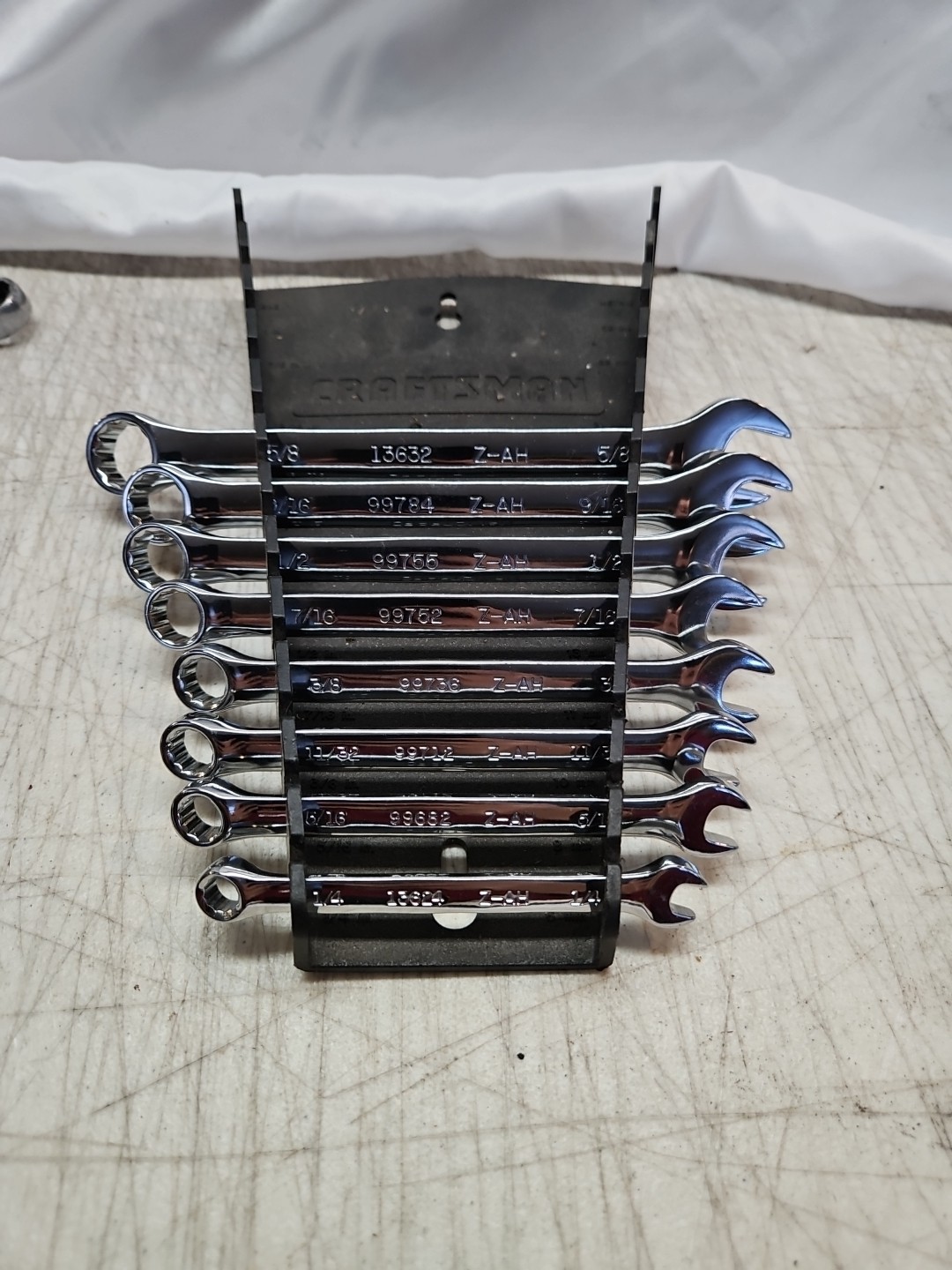 8 Craftsman Z-AH Series SAE Combination Wrench Set & Holder