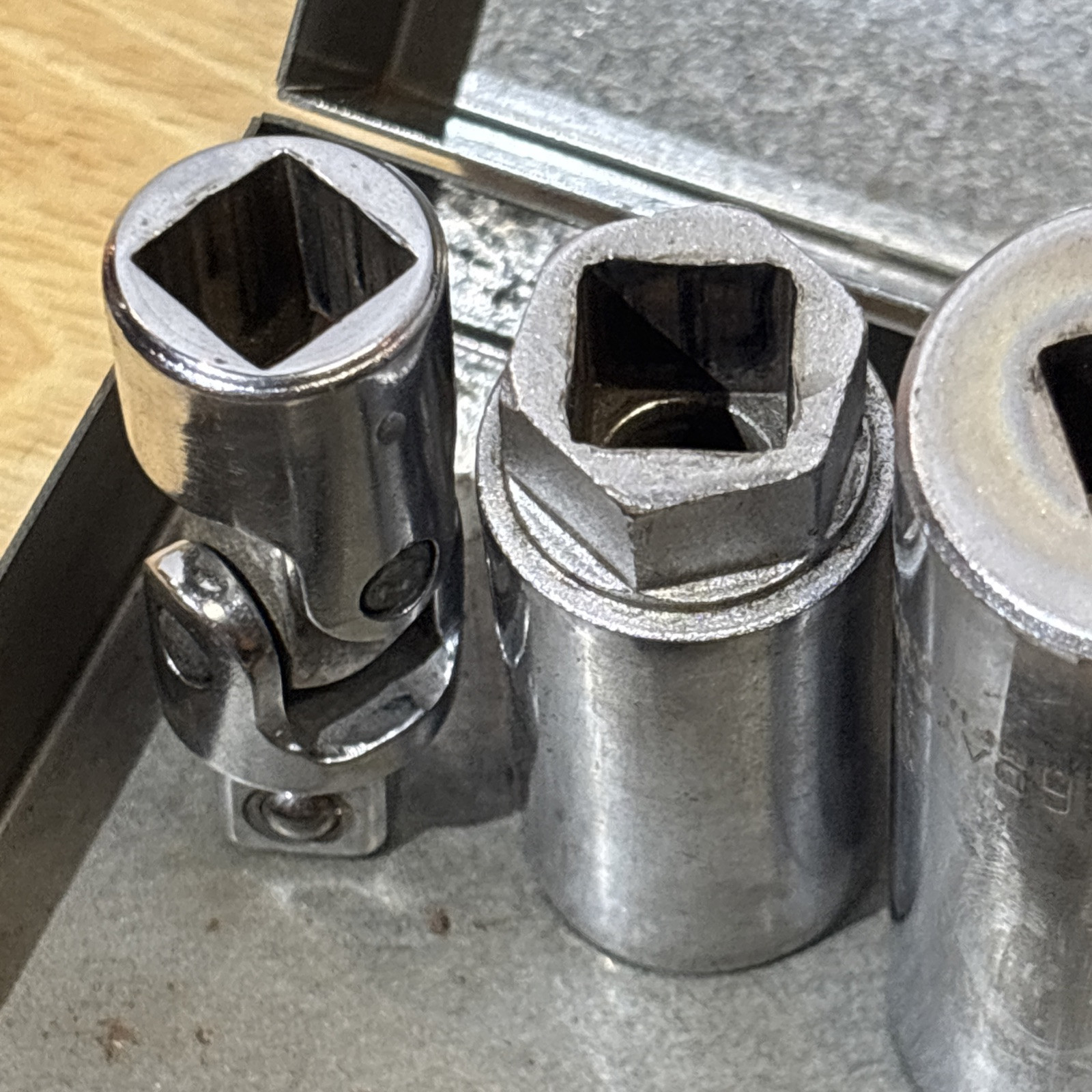 Dayton SAE Deep Socket Set 1/2″ Drive 12 Point 1/2″ to 15/16″ W/ Case Vtg USA