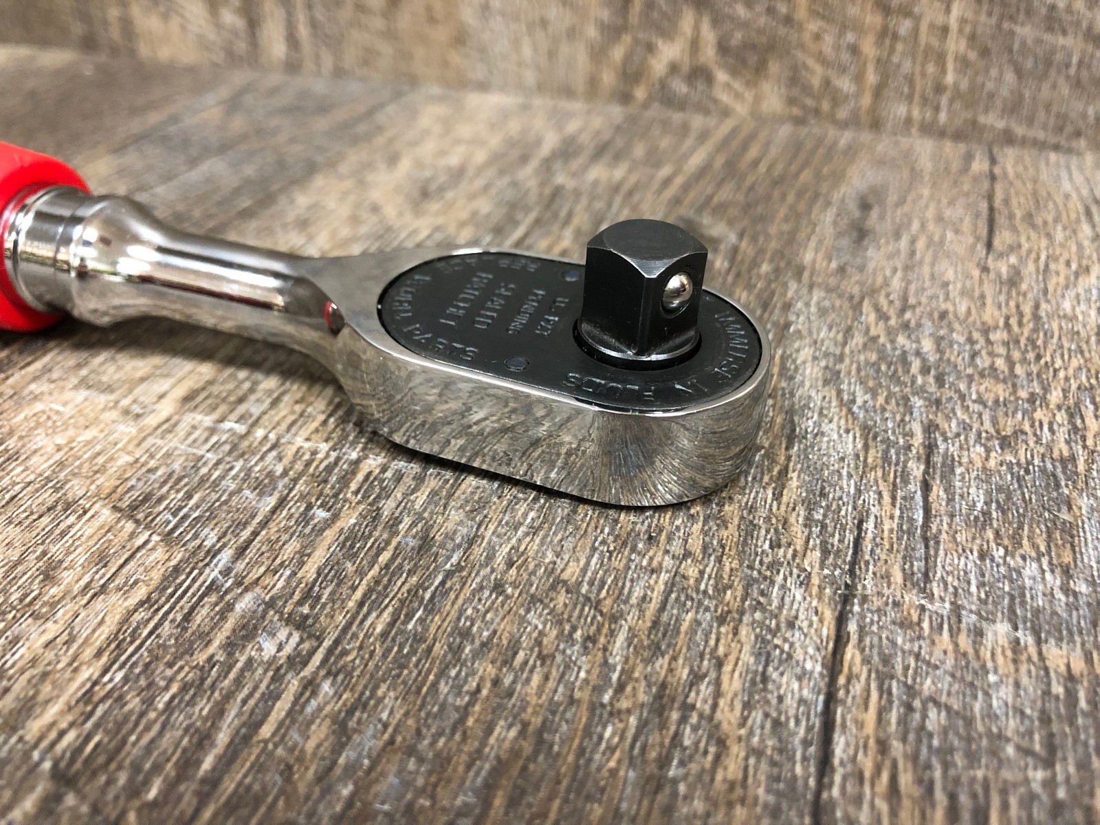 Snap On FH100 3/8″ Dr 100 Tooth Standard Fixed Ratchet Red Soft Grip FAST Ship!