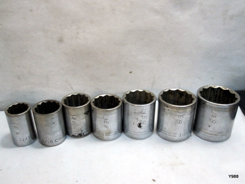 CRAFTSMAN set of 7 JEB sockets mix lot see description