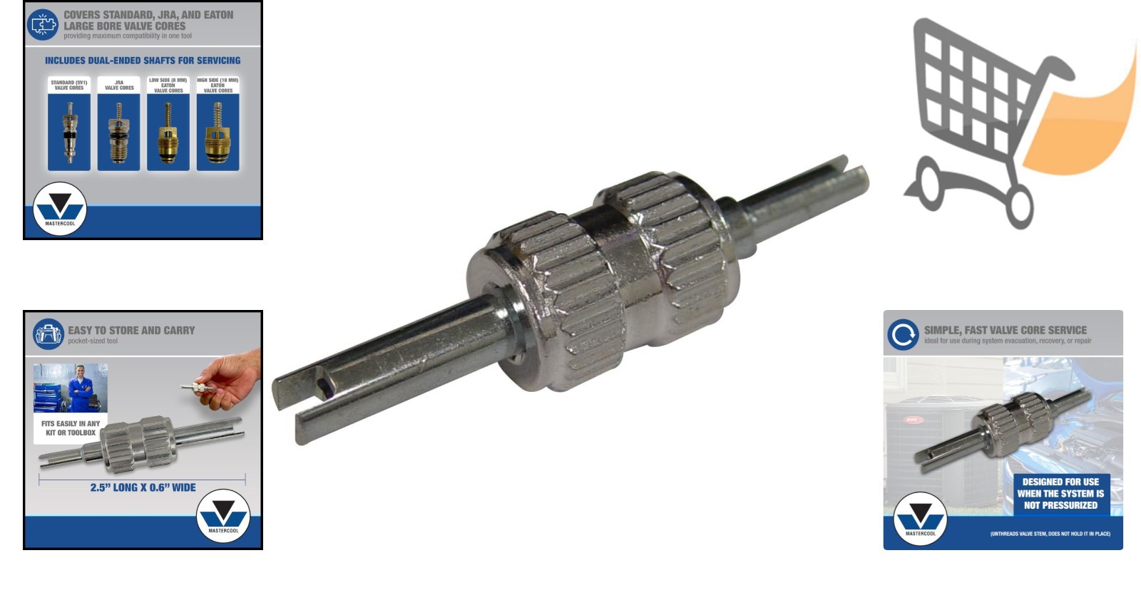 Valve Core Remover & Installer Steel Compact Tool for R12 R134a Systems