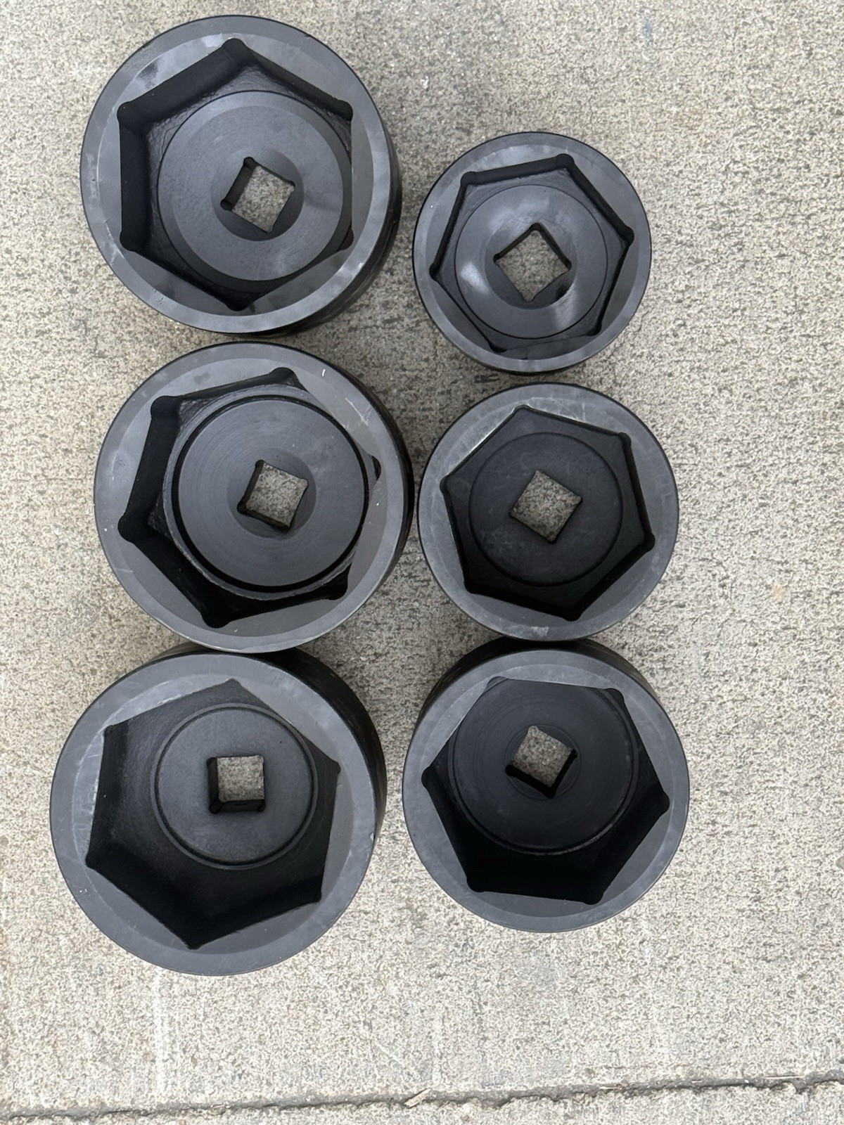 6Pcs Tractor Machinery Metric Jumbo Deep Impact Socket Set 1″ Dr. 6point Sockets
