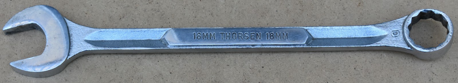 THORSEN TOOLS 1018, 18MM METRIC, 12-POINT, OPEN/BOX END COMBINATION WRENCH