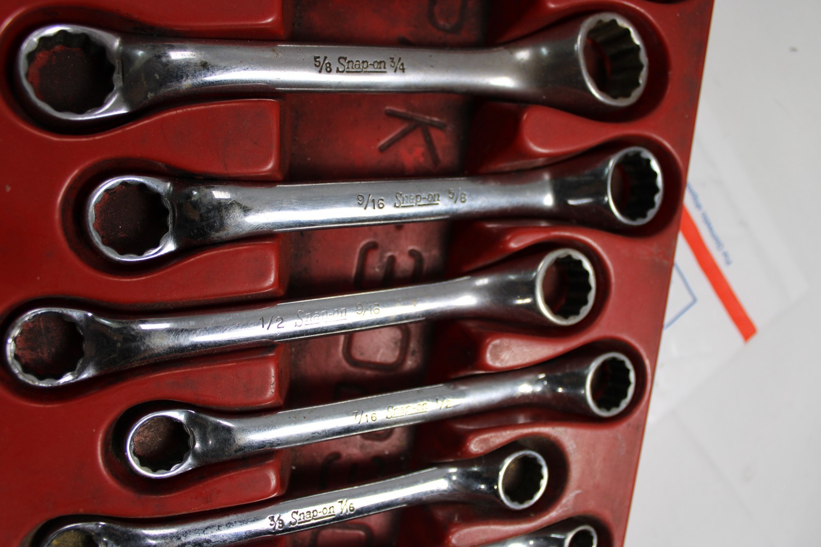 SNAP-ON 9PC SAE 12PT SHORT 10° OFFSET BOX WRENCH SET 3/16-13/16 XS609B