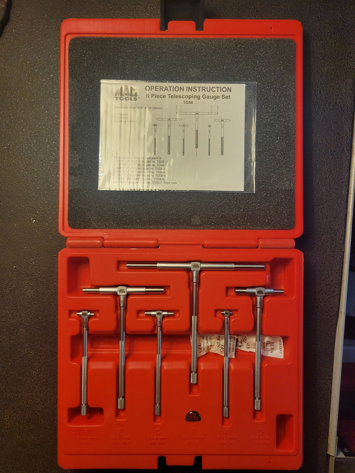 MAC Tools TGS6 6 Piece Telescoping Gauge Set