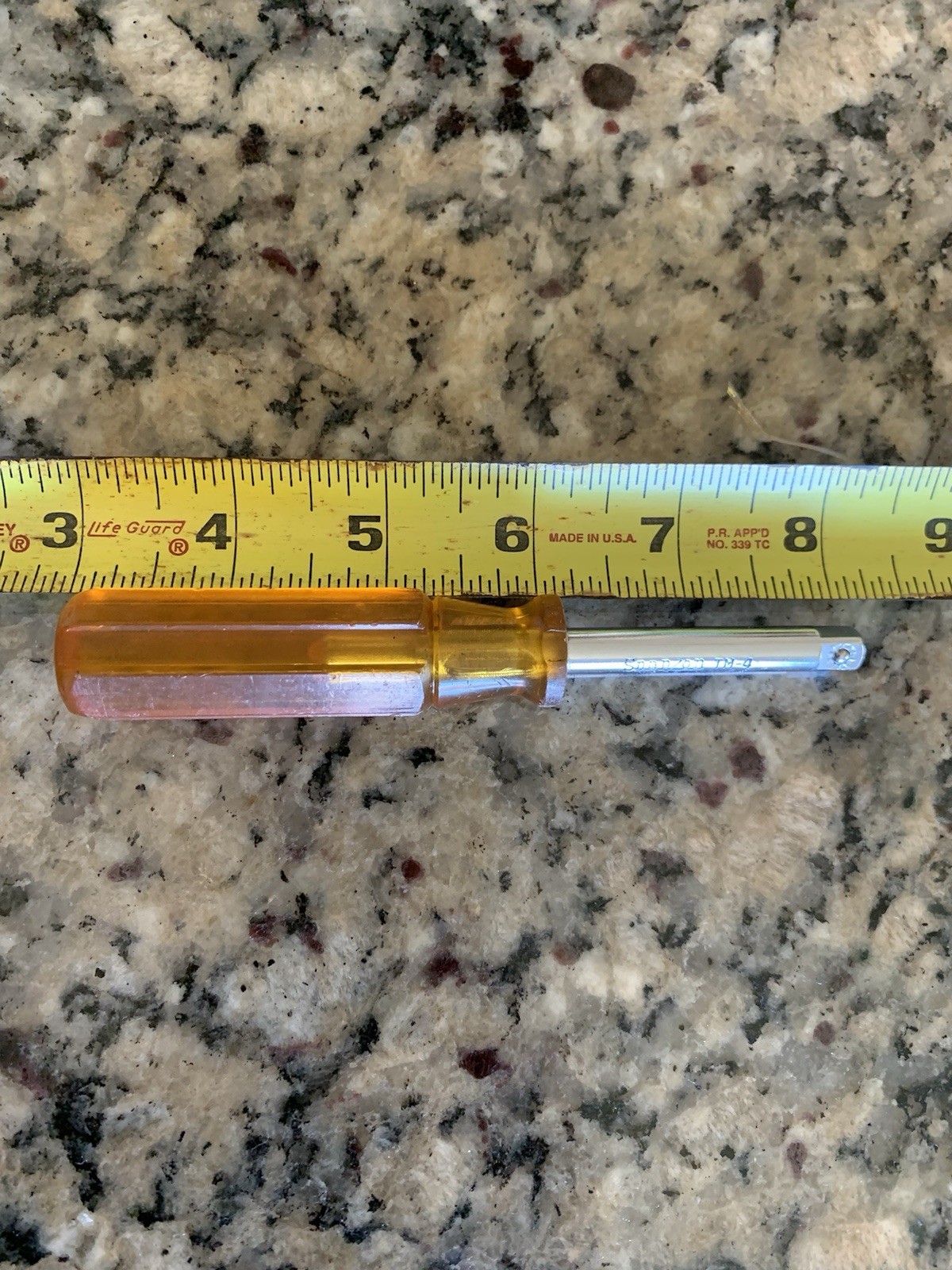🟡 Vintage Super Snap-On TM4 1/4″ Socket Shank Driver CLEAR AMBER HANDLE