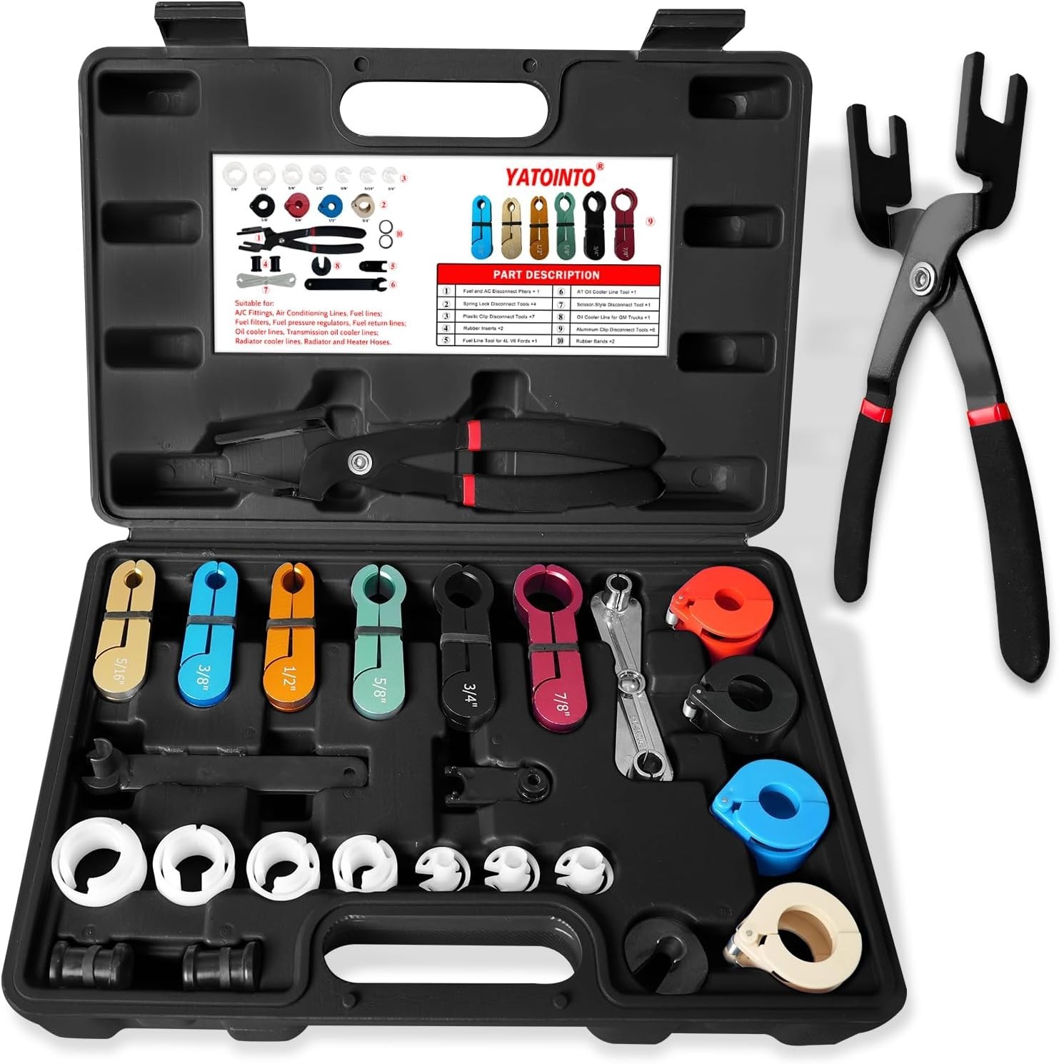 Automotive Fuel Line Disconnect Set: Complete Kit for GM, Ford, Dodge Vehicles