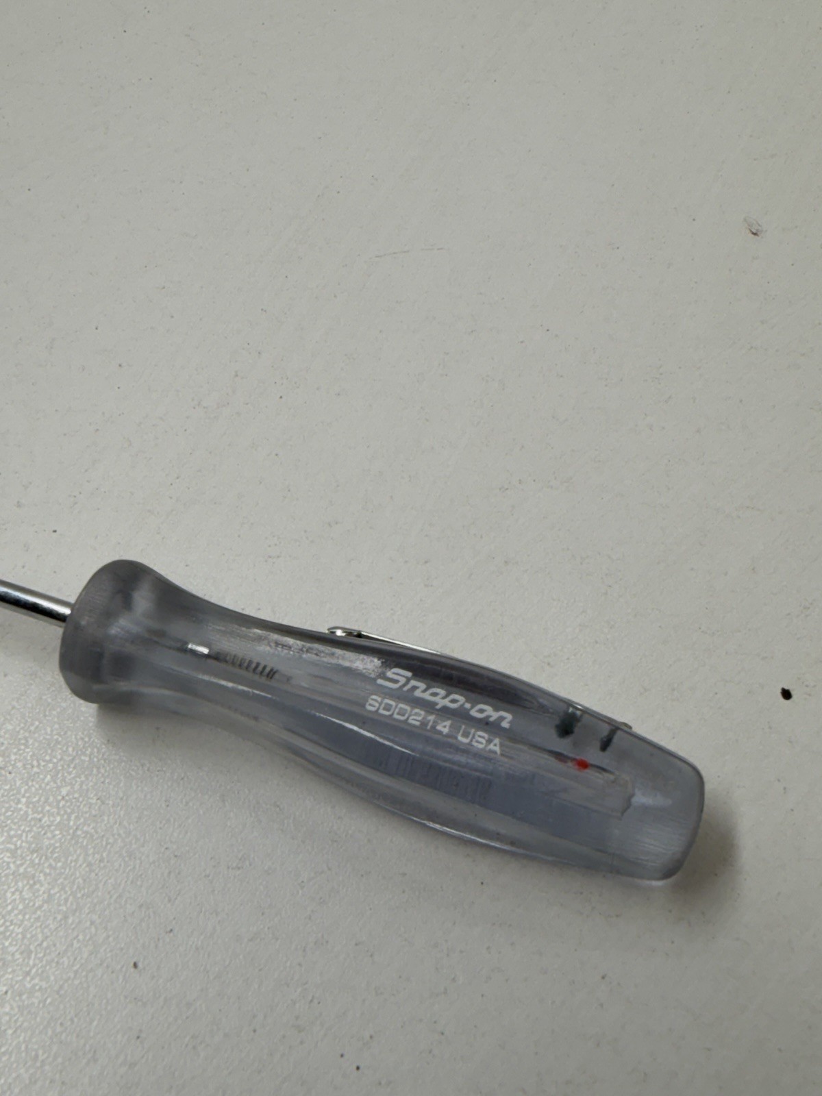 🔥Snap-on Tools USA NEW Flat Tip .025″ Clear Pocket Spark Tester w/Clip SDD214