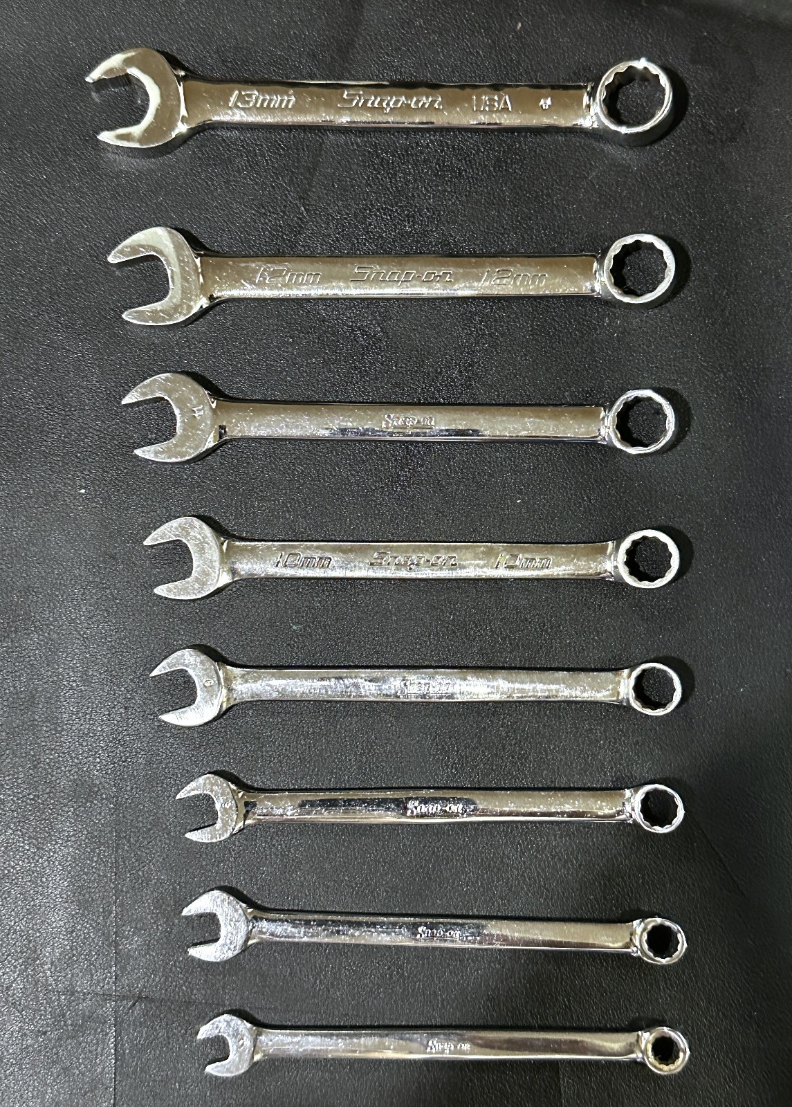 SNAP ON OEXM-SERIES 15-Pc 12-Pt Metric Flank Drive® Short Combination Wrench Set