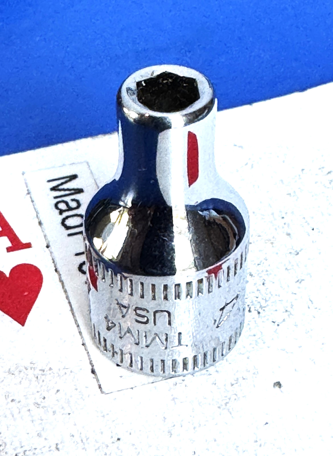 Snap-on tool USA 1/4″ drive Metric 4mm Shallow 6-point Chrome Socket wrench TMM4