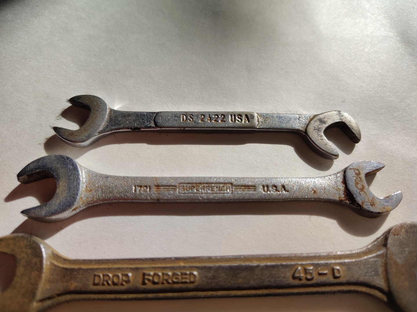 Lot Of 4 Double Open Ended Wrenches/Spanners. Snap-On, Williams, Honda Motors