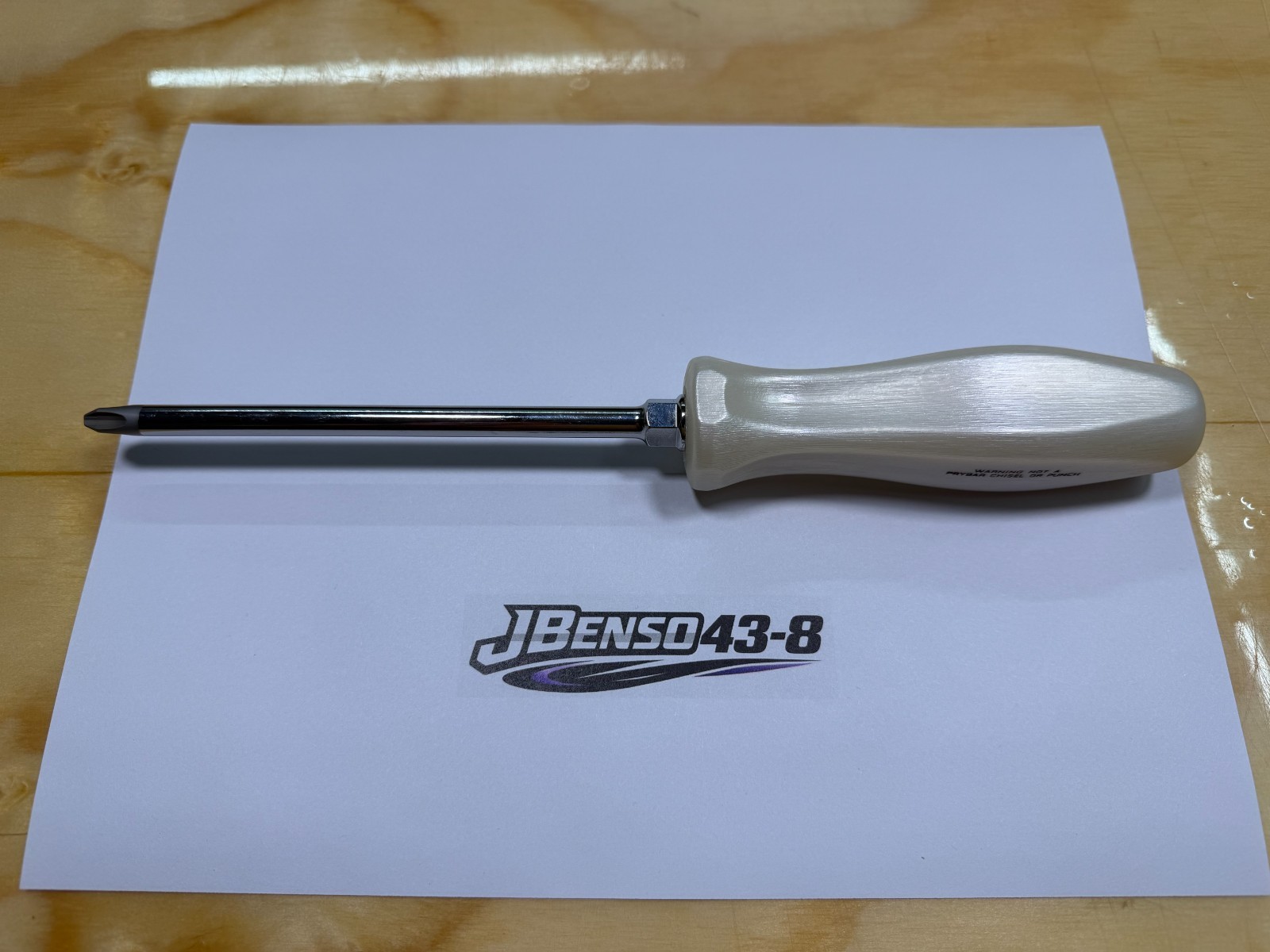 Snap-on Tools NEW PEARL WHITE #3 Phillips Hard Handle Screwdriver SDDP63IRAPW