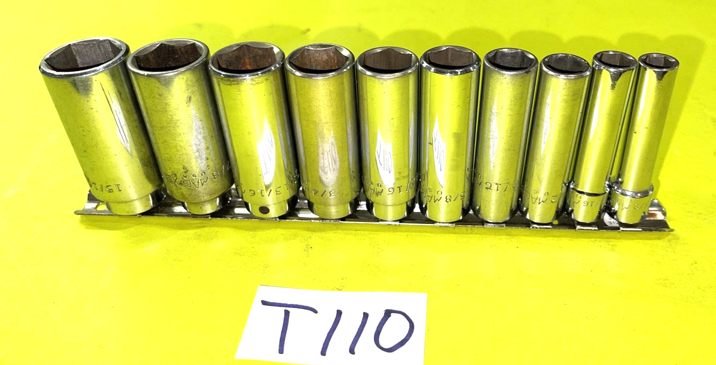 MAC TOOLS 10 PIECE 3/8 DRIVE DEEP SAE SOCKET SET 3/8 TO 15/16 SHIPPED FREE IN US
