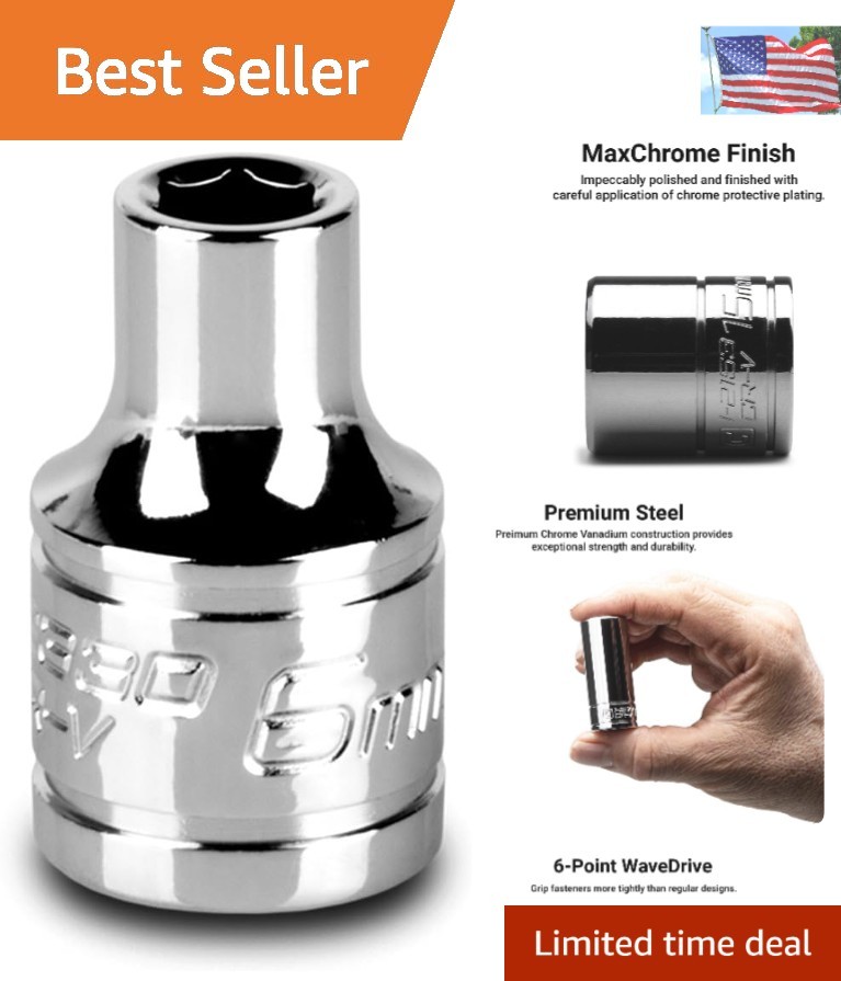 Durable 6 mm Shallow Socket with 3/8 Inch Drive – Corrosion Resistant Finish