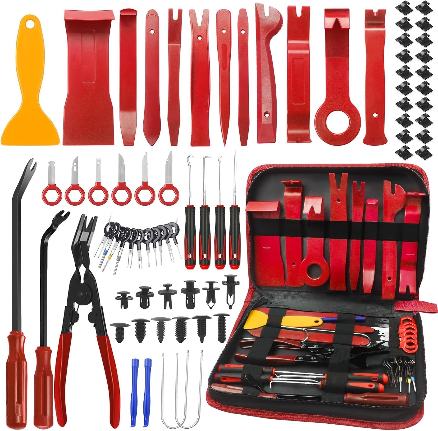 Trim Removal Tool,120Pcs Car Panel Door Audio Removal Tool Kit, Auto Clip Pli…