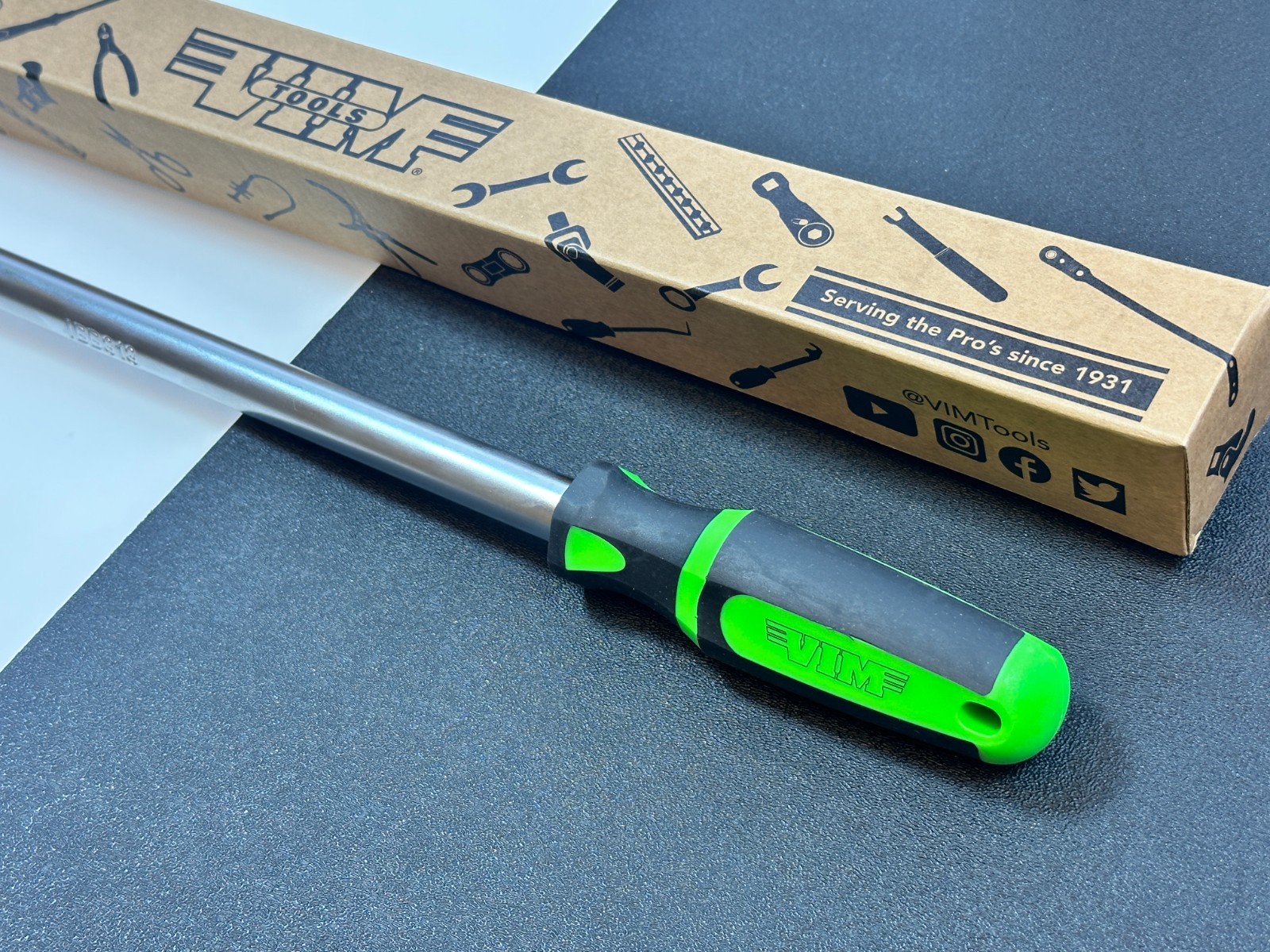 NEW VIM PRO 1/2″ Drive 18″ Indexing Breaker Bar w/ ERGO Soft Grip Handle, IBB818