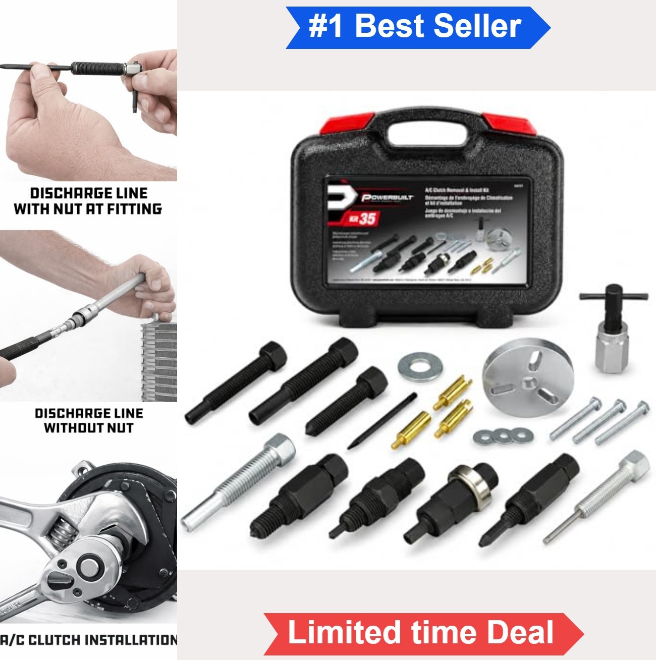 AC Clutch Removal Installation Tool Kit 22 Piece Automotive Air Conditioning