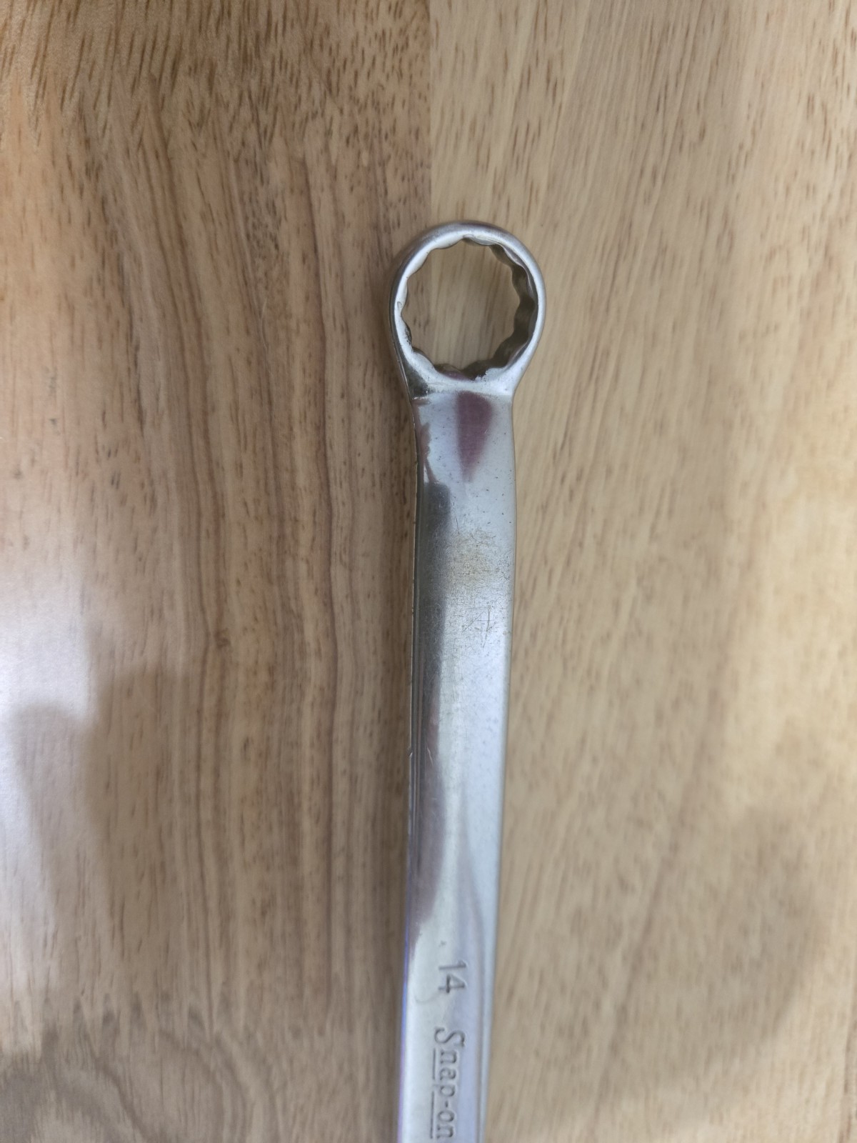 Snap On 14MM-15MM 12PT Metric Chrome Offset Box End Wrench USA XBM1415A