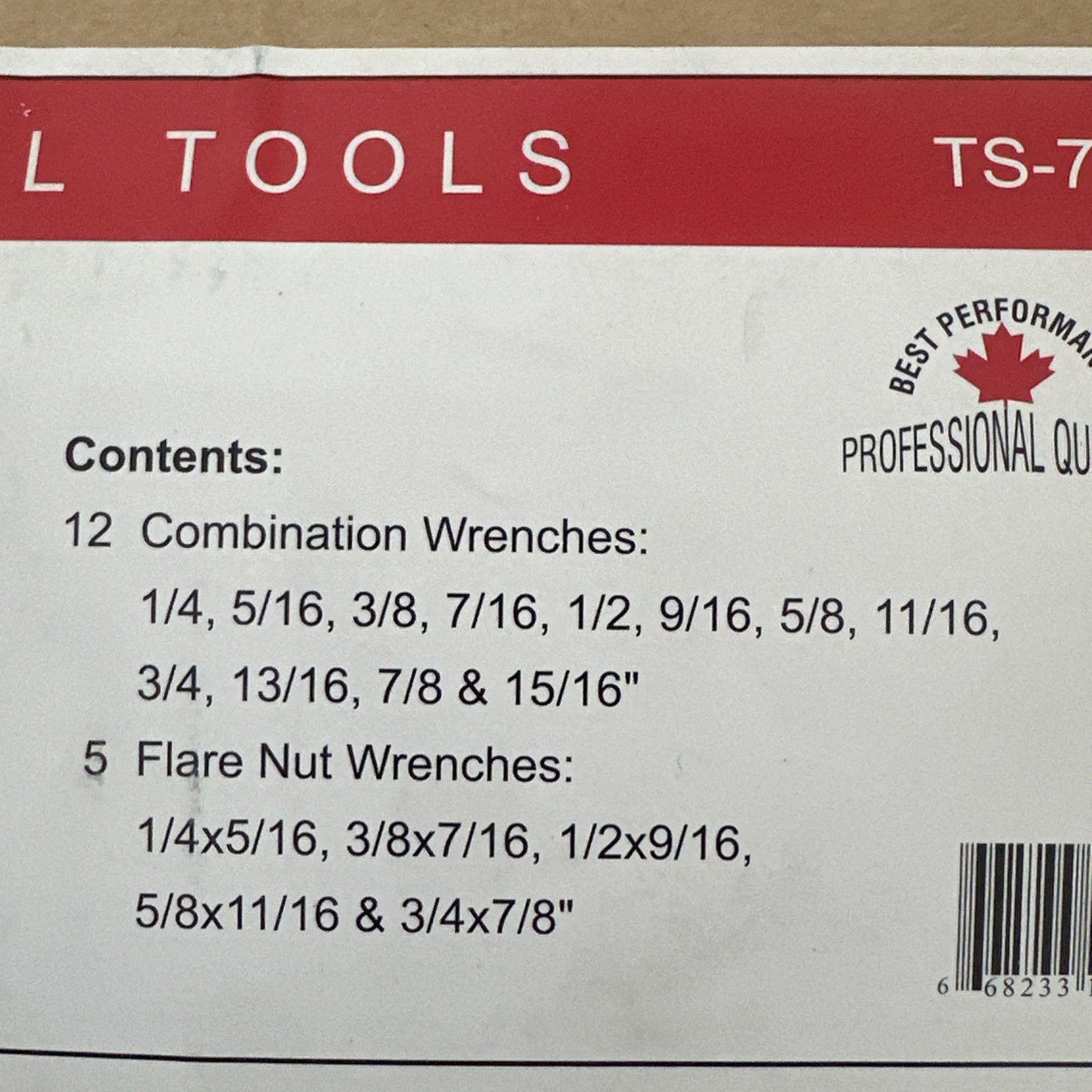 Genius Tools 17 Piece SAE Combination Wrench Set Chrome – TS-7517 New