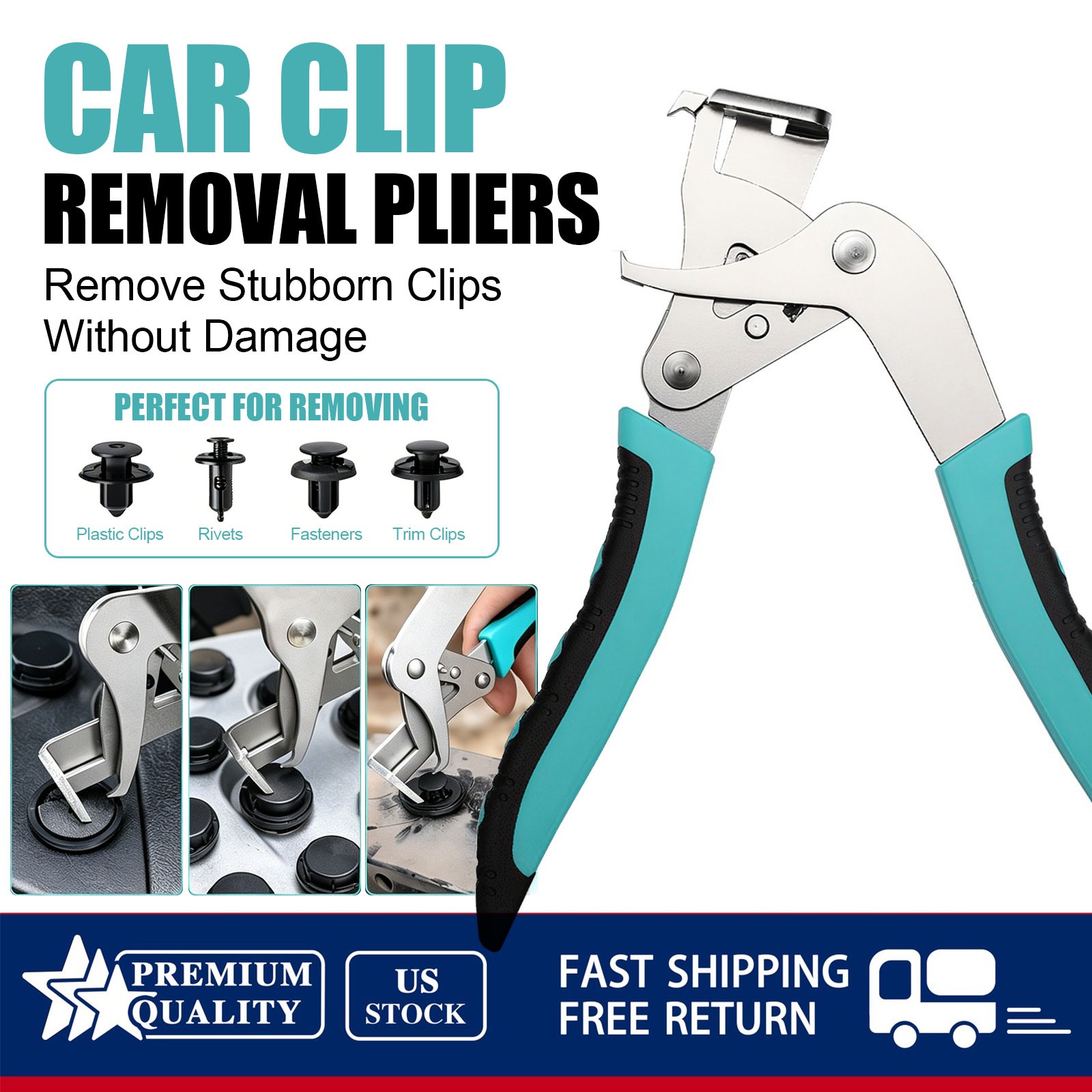 Car Clip Removal Pliers Trim Panel Rivet Disassembly Tool fits Automotive Repair