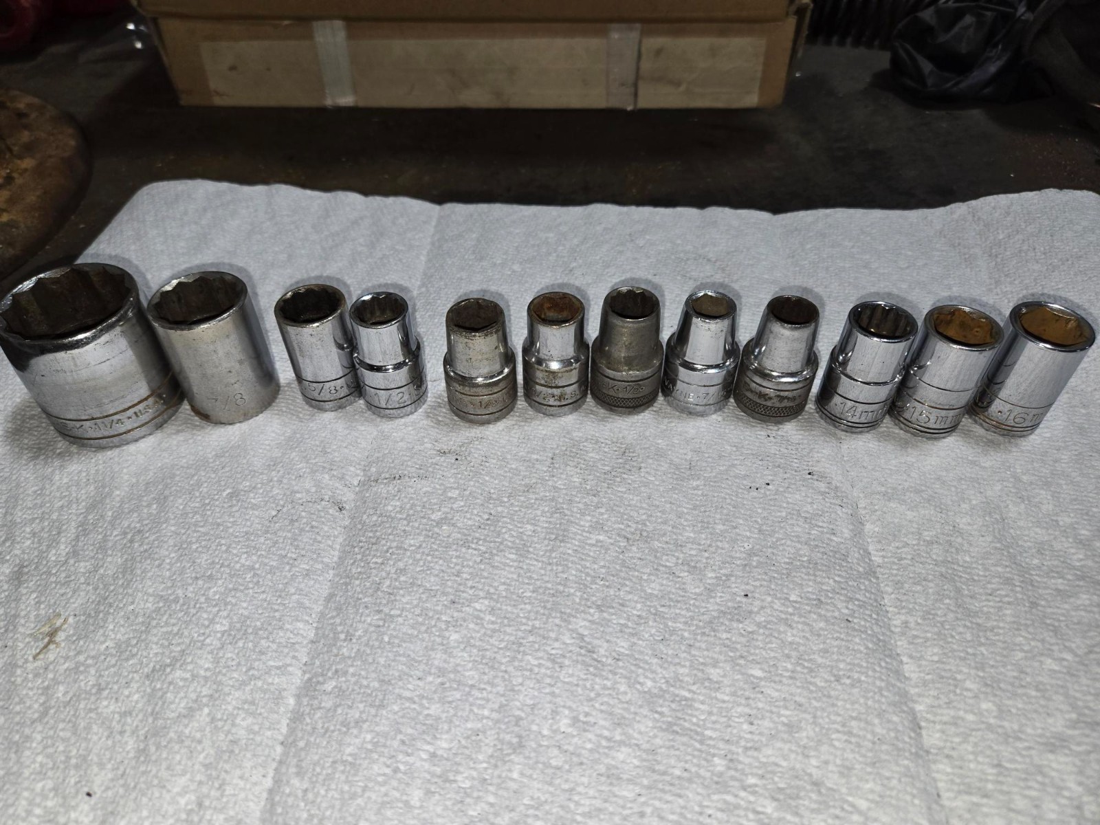 SK Socket Lot Standard & Metric 12 pieces