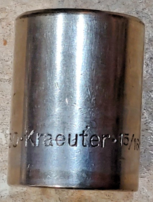 Kraeuter 15/16″ Regular socket #33330, 1/2 drive 12-point Made in USA