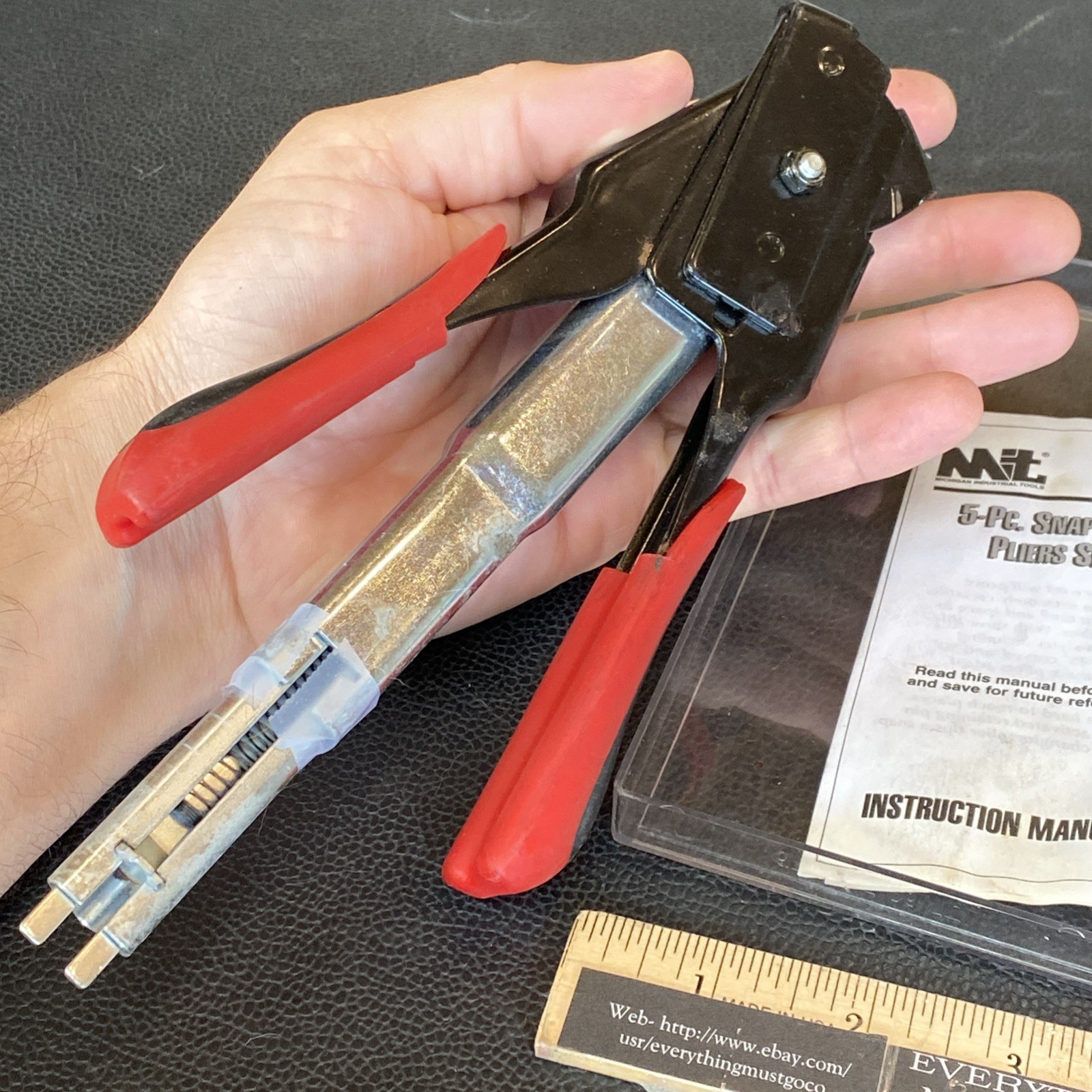 Mit 5 PC Tip Snap Ring Pliers & Spring Loaded Hog Ring Pliers Kit Set Lot Tools