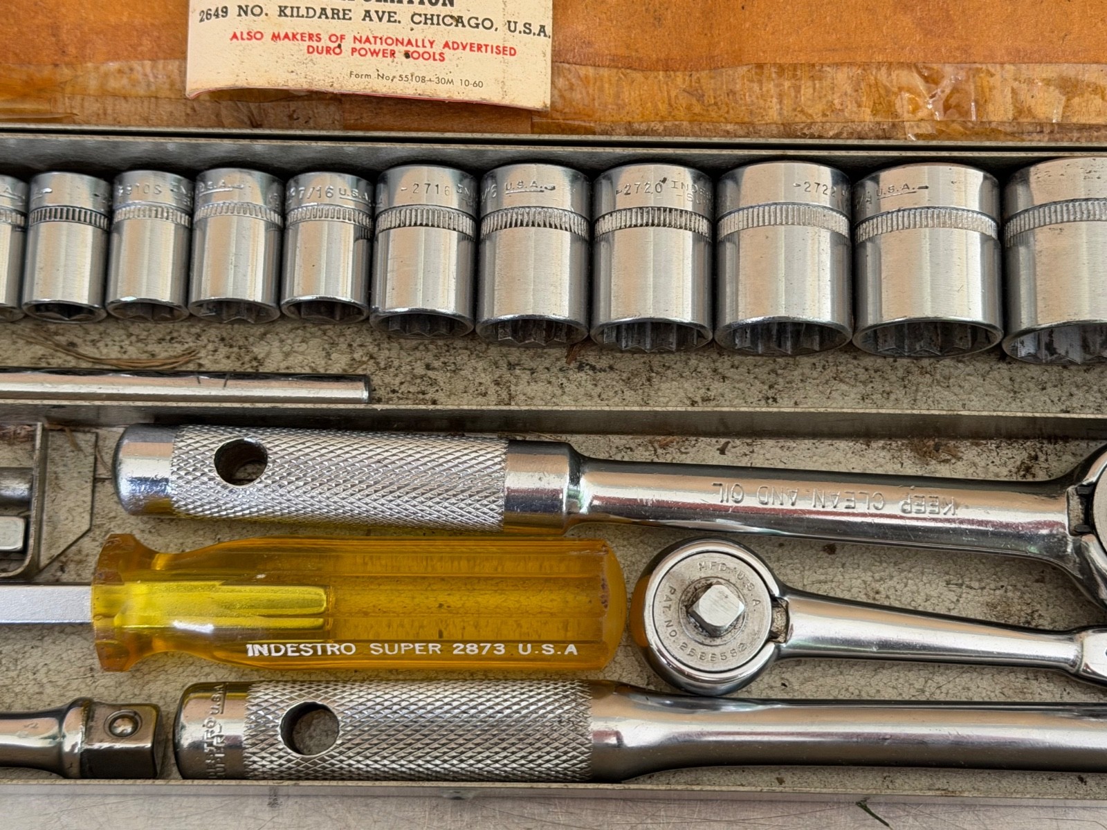 Vintage Indestro Tools USA Drive Socket Set G-20