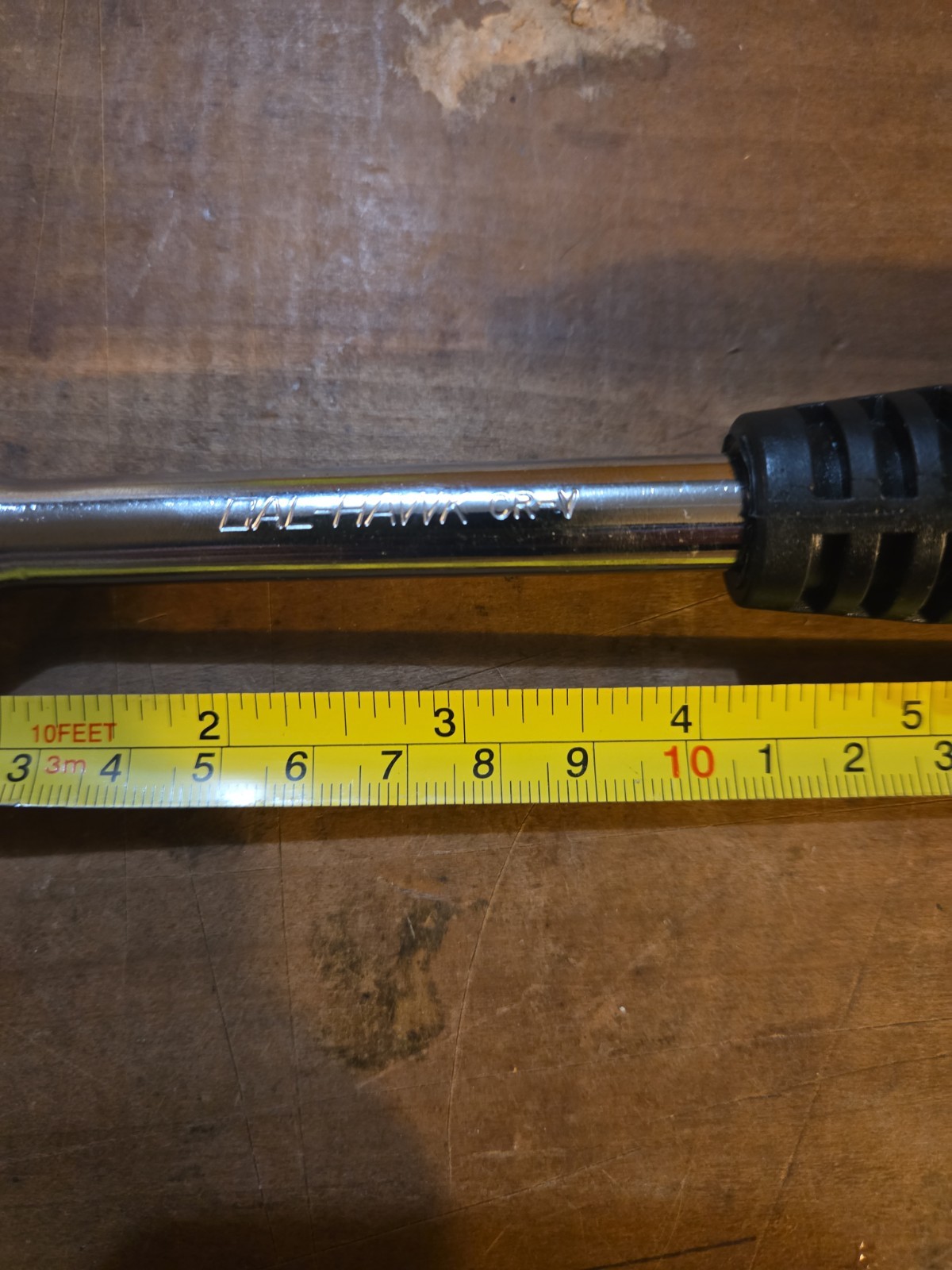 Cal Hawk 7.5″ Long 3/8″ Drive Breaker Bar Chrome Finish Black Handle