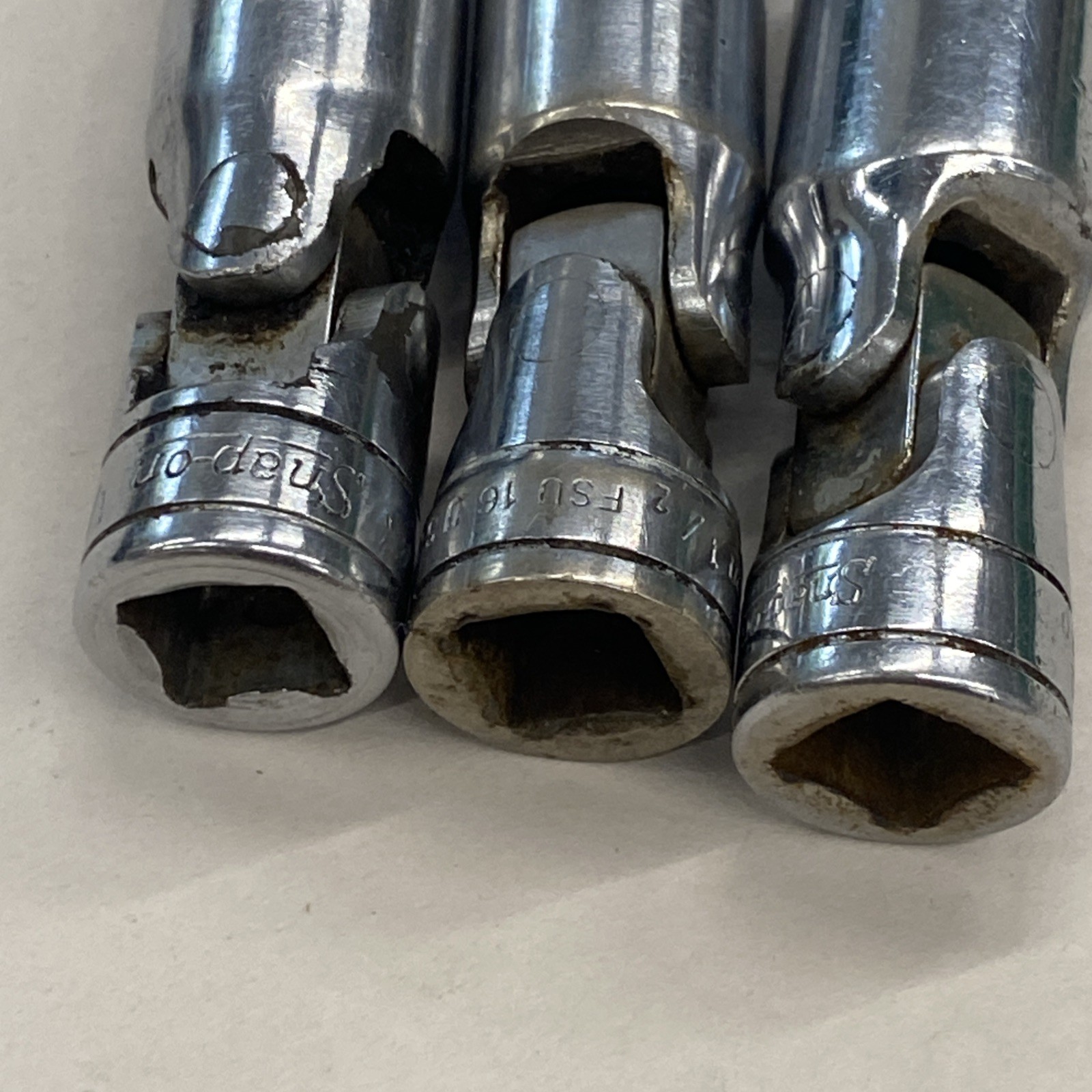 3 Snap-On USA 3/8″ Dr. Swivel Universal Deep Sockets, 1/2, 1/2, 9/16 inch M0805