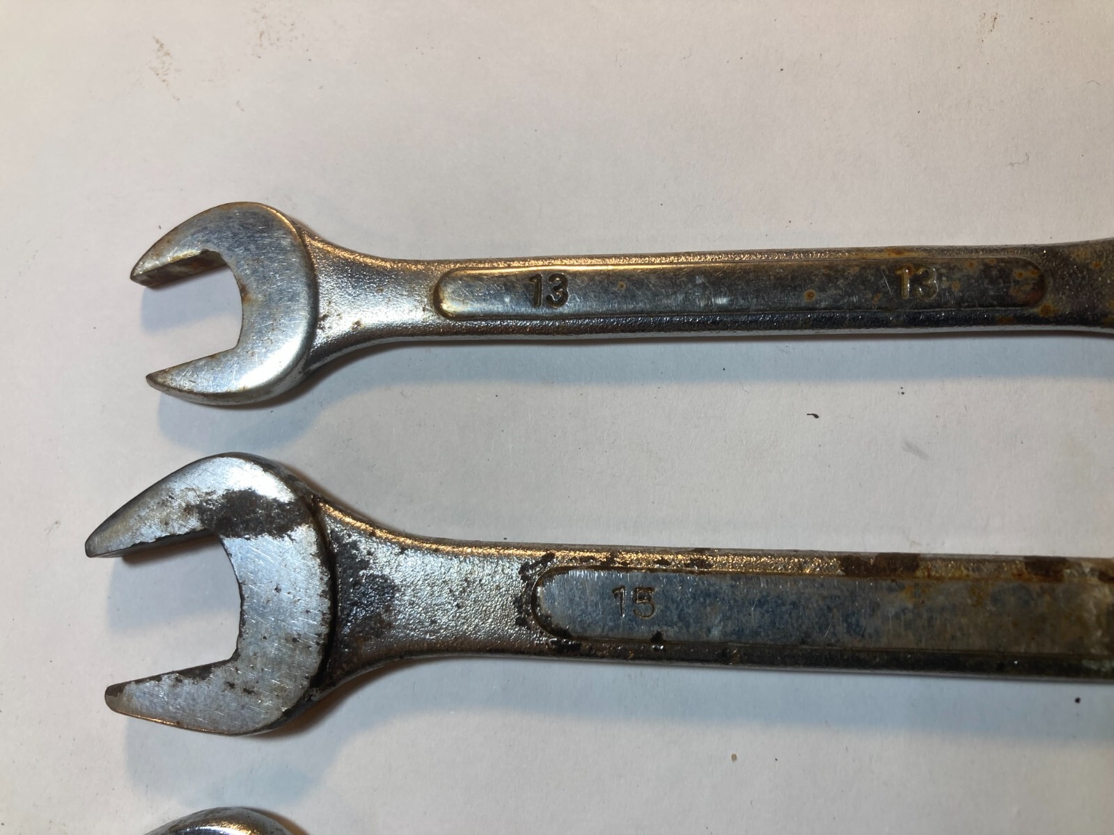 Vintage 4 Chrome Vanadium Combination Wrenches 13, 15, 17, 19mm Steel Forged